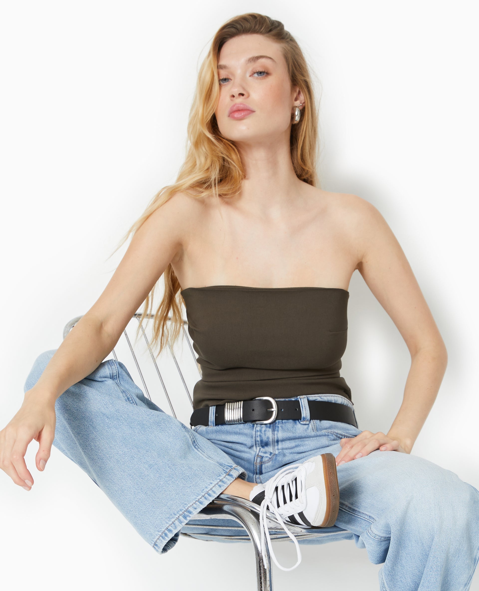Top bustier en tissu stretch