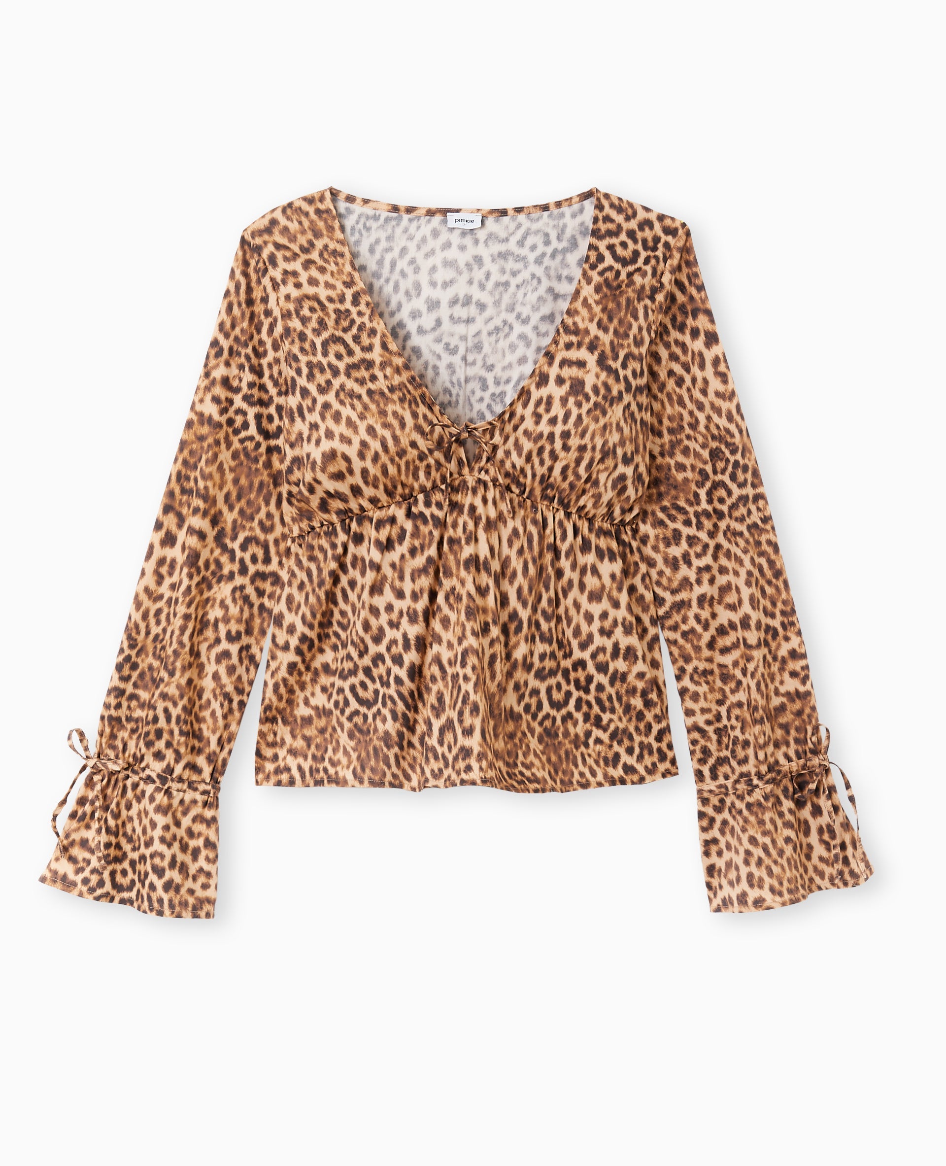 Blouse motif léopard avec manches flare