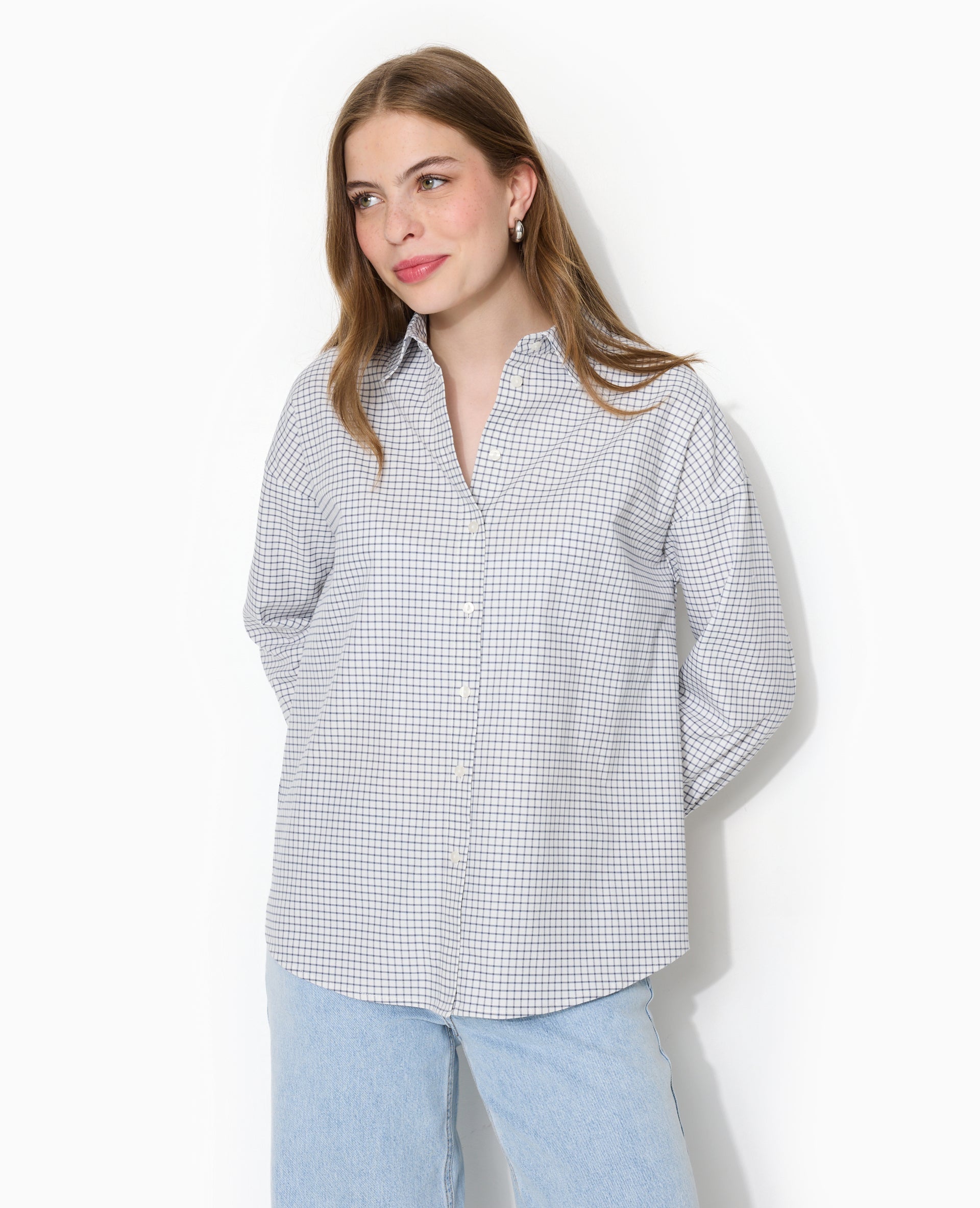 Chemise ample et droite à carreaux