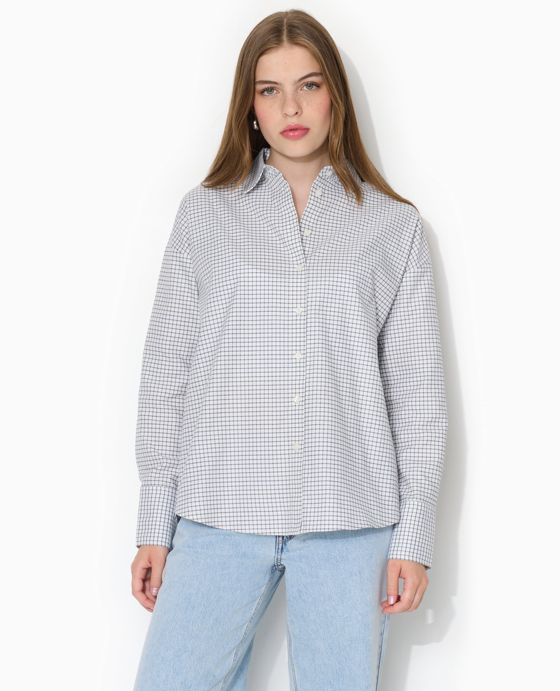 Chemise ample et droite à carreaux
