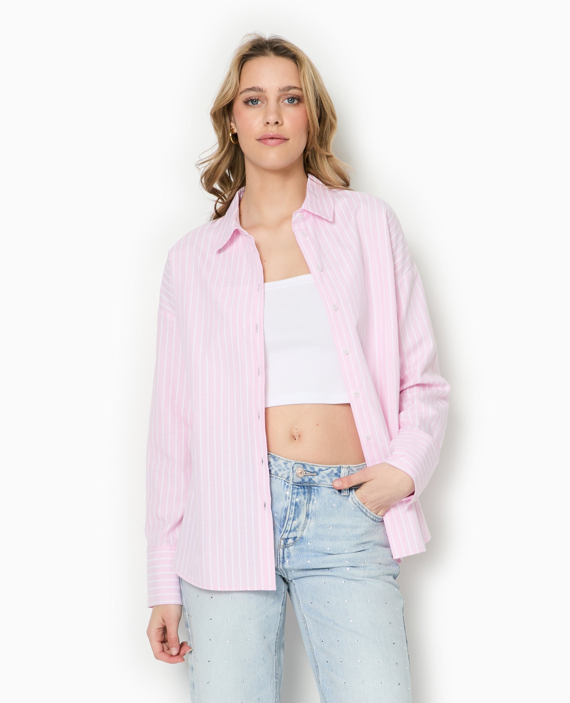 Chemise ample, droite et rayée