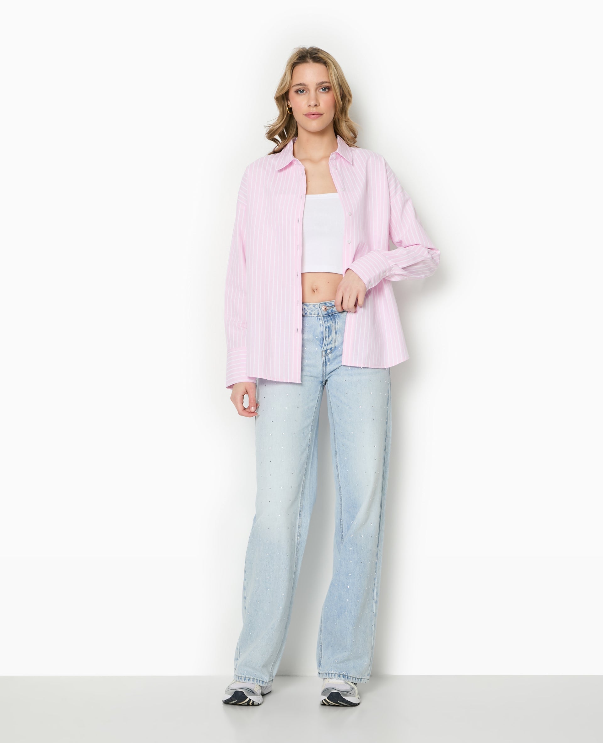 Chemise ample, droite et rayée