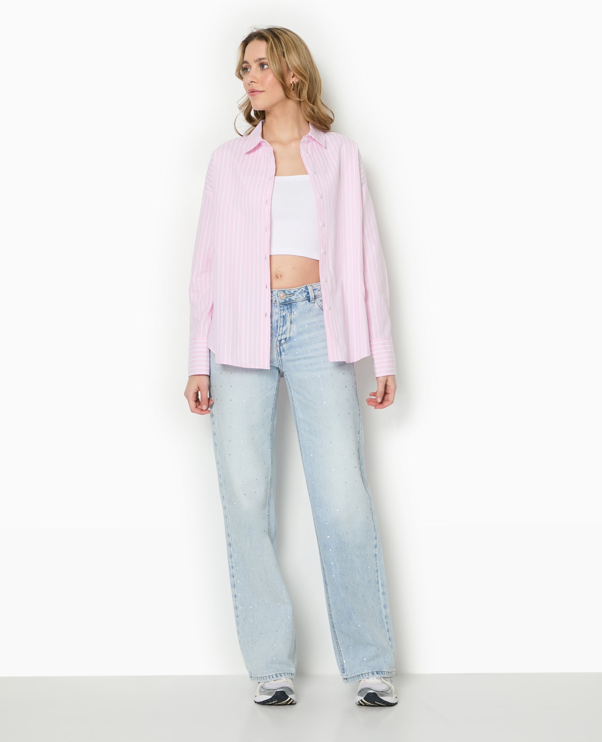 Chemise ample, droite et rayée