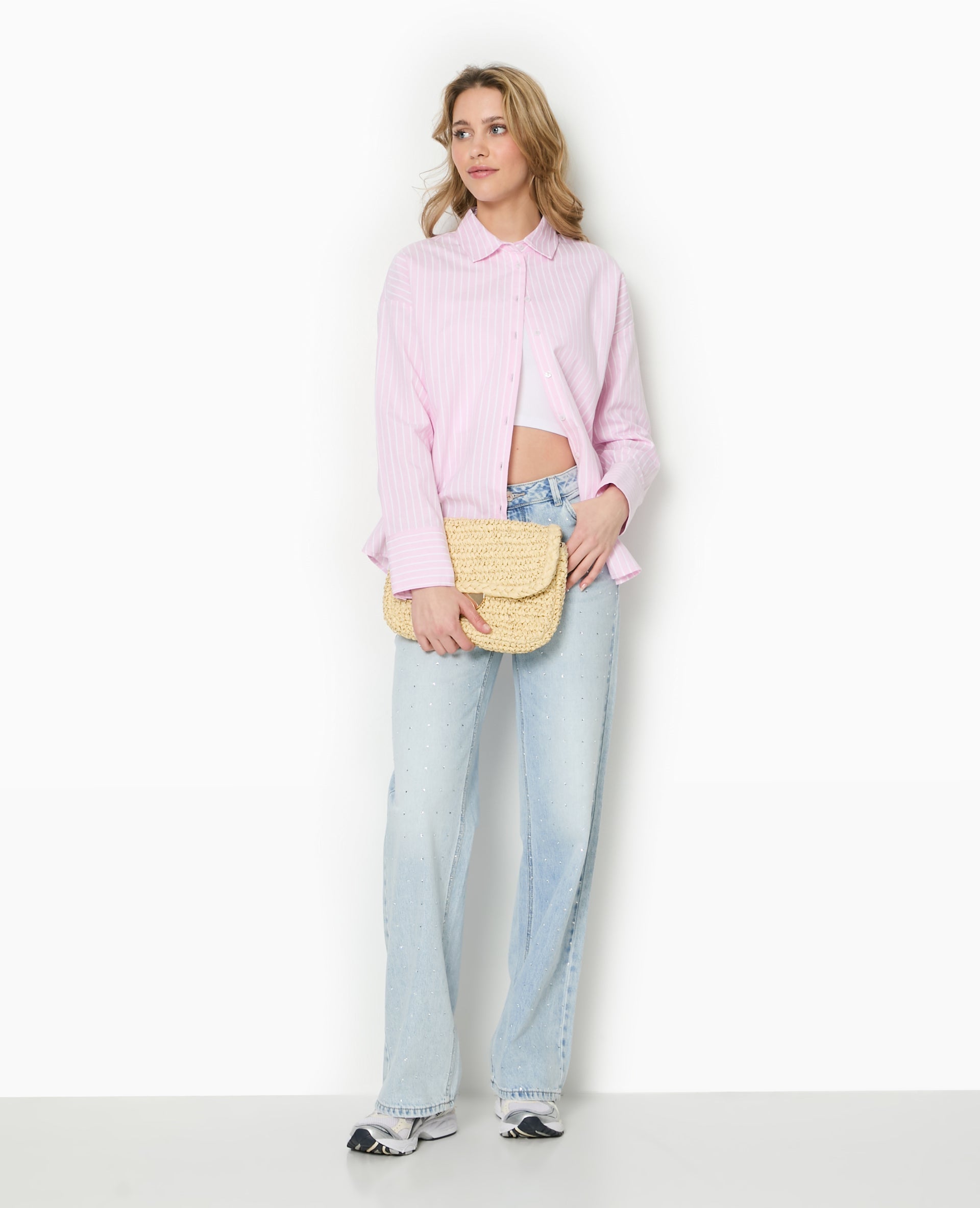 Chemise ample, droite et rayée