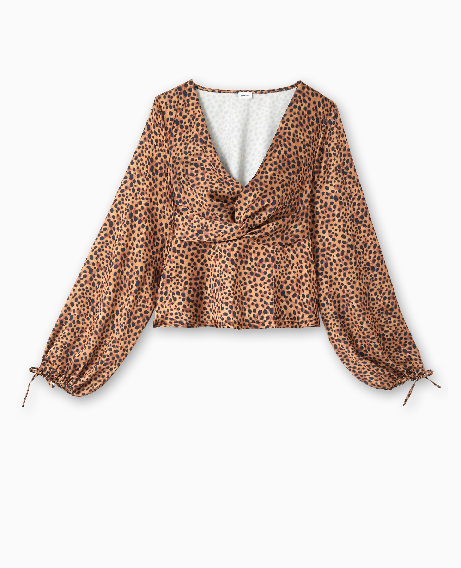 Blouse en tissu satiné motif léopard