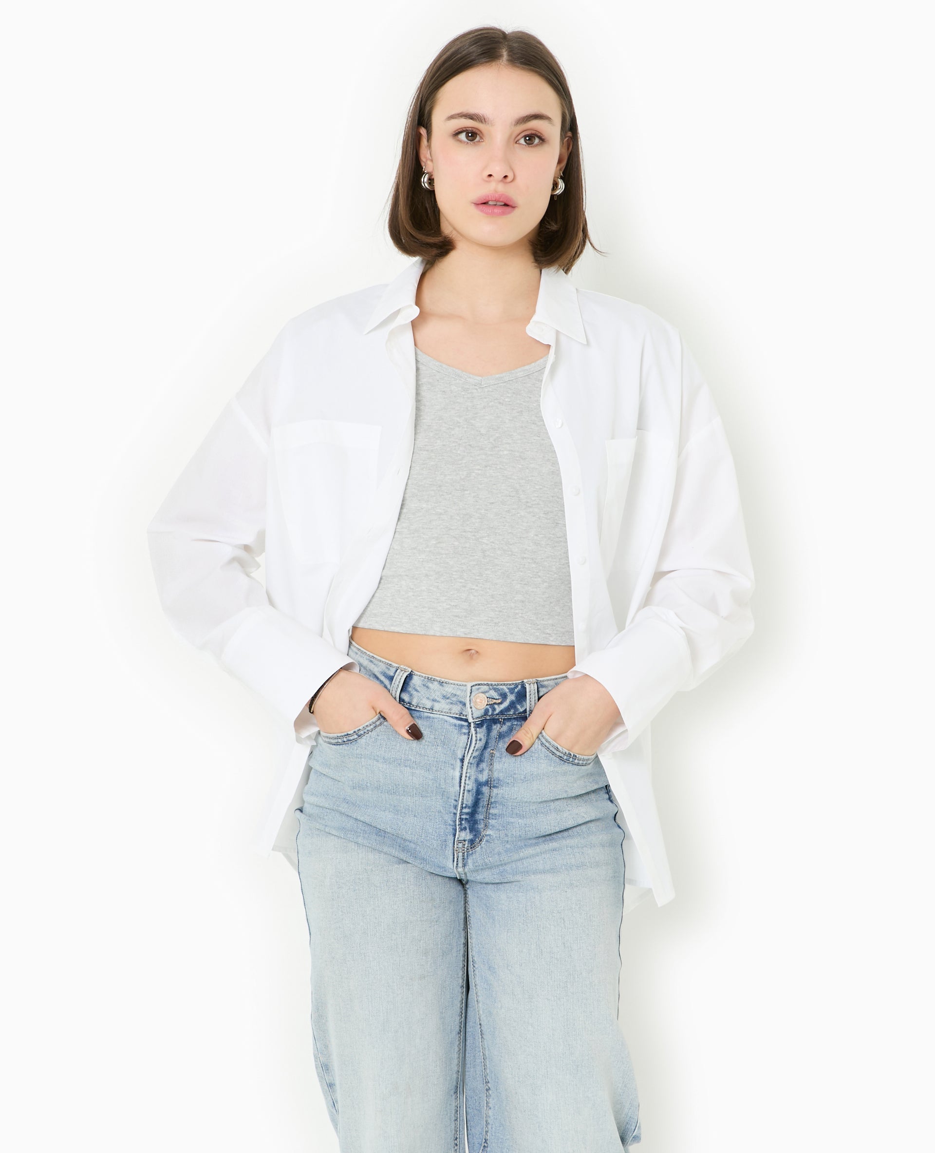 Chemise oversize avec poches