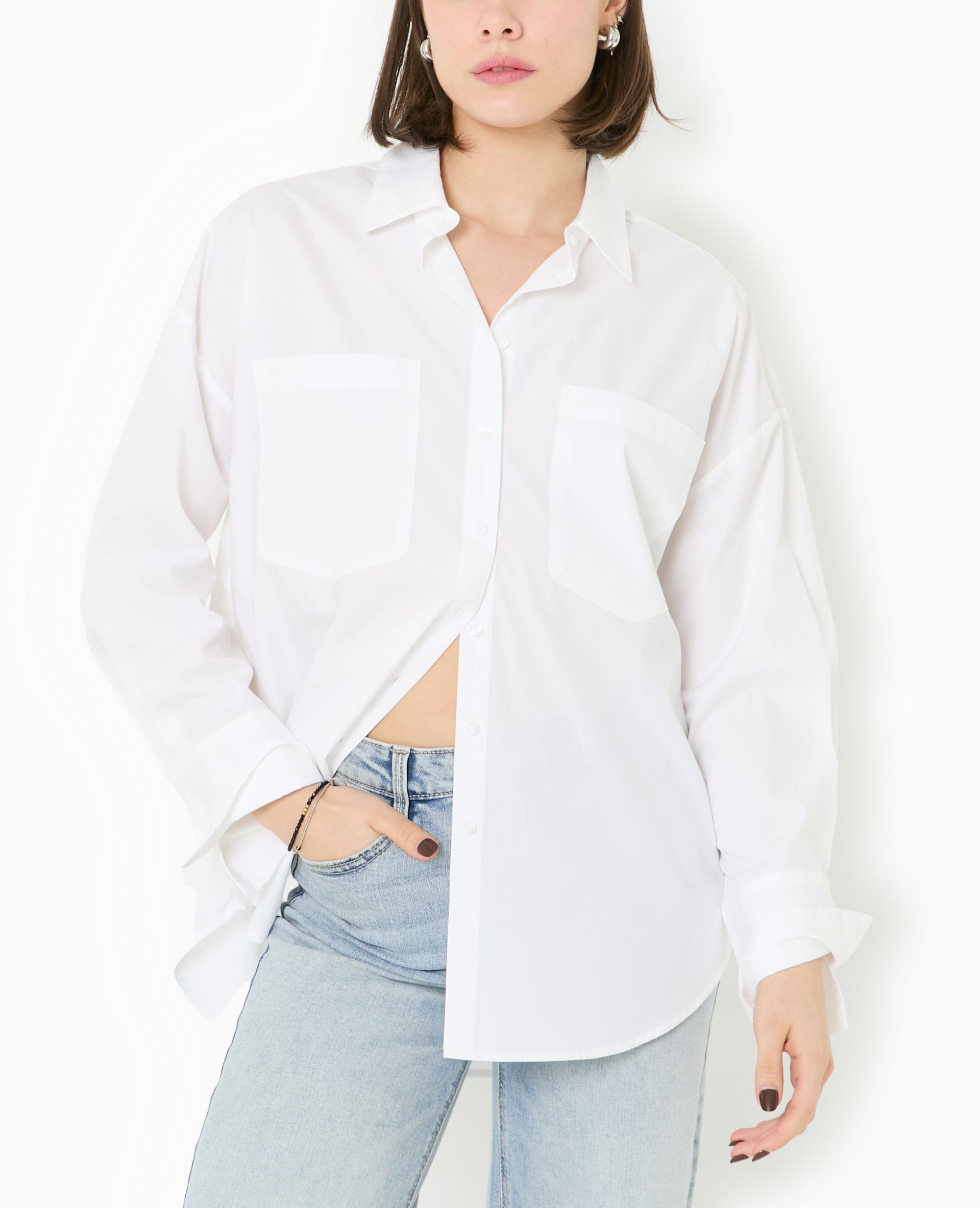 Chemise oversize avec poches