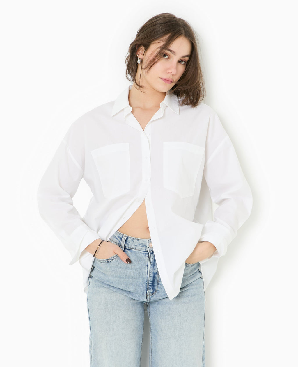 Chemise oversize avec poches