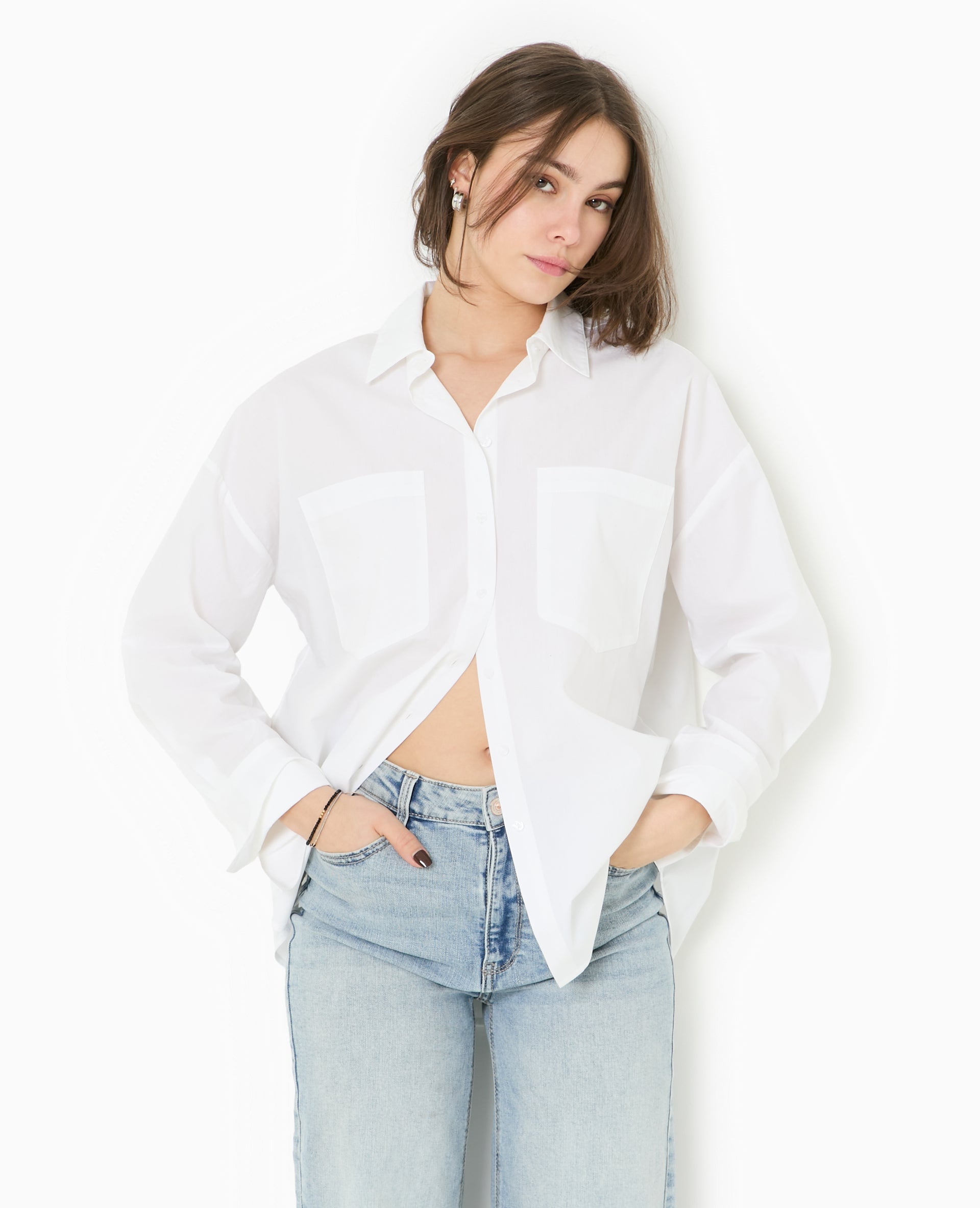 Chemise oversize avec poches