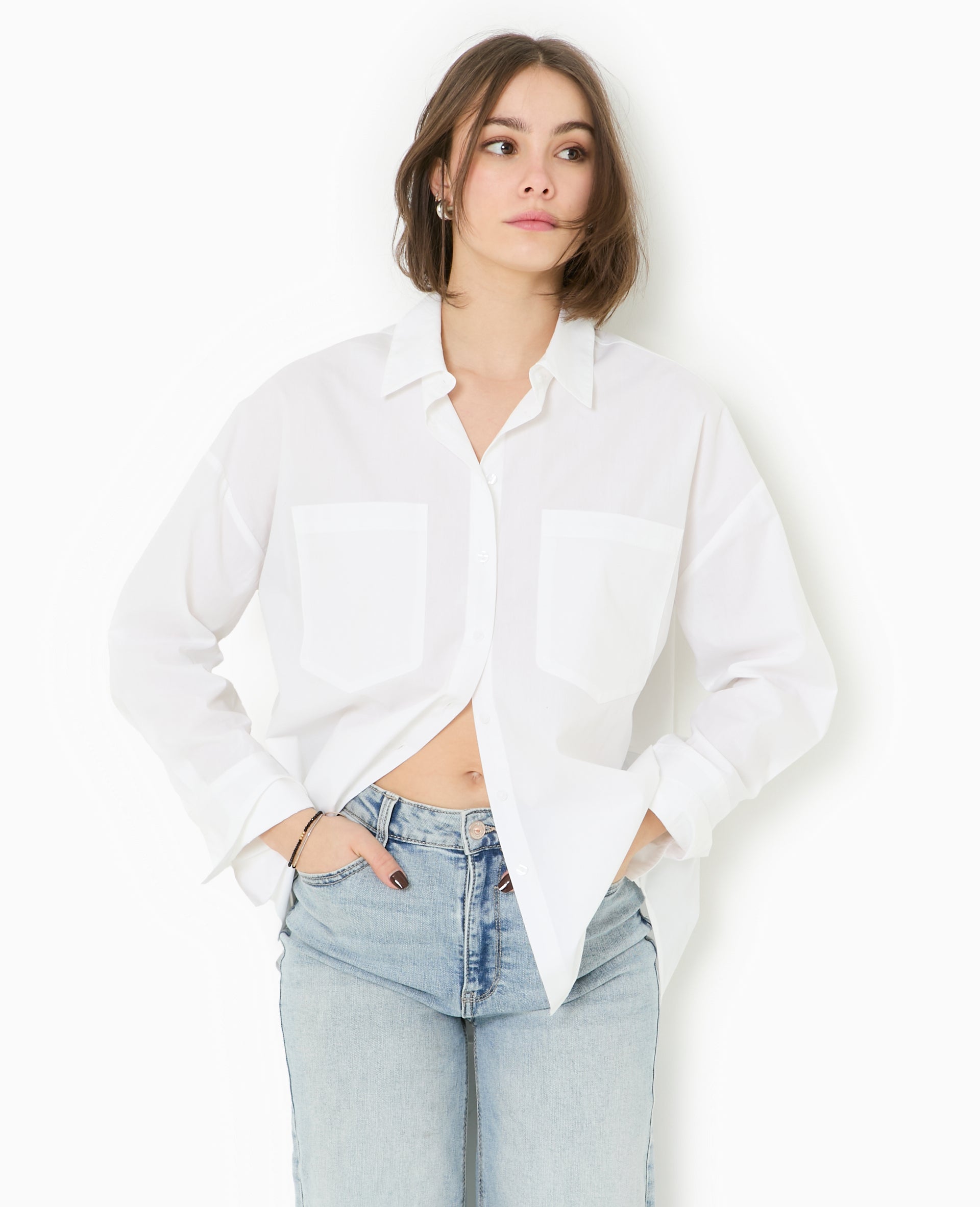 Chemise oversize avec poches