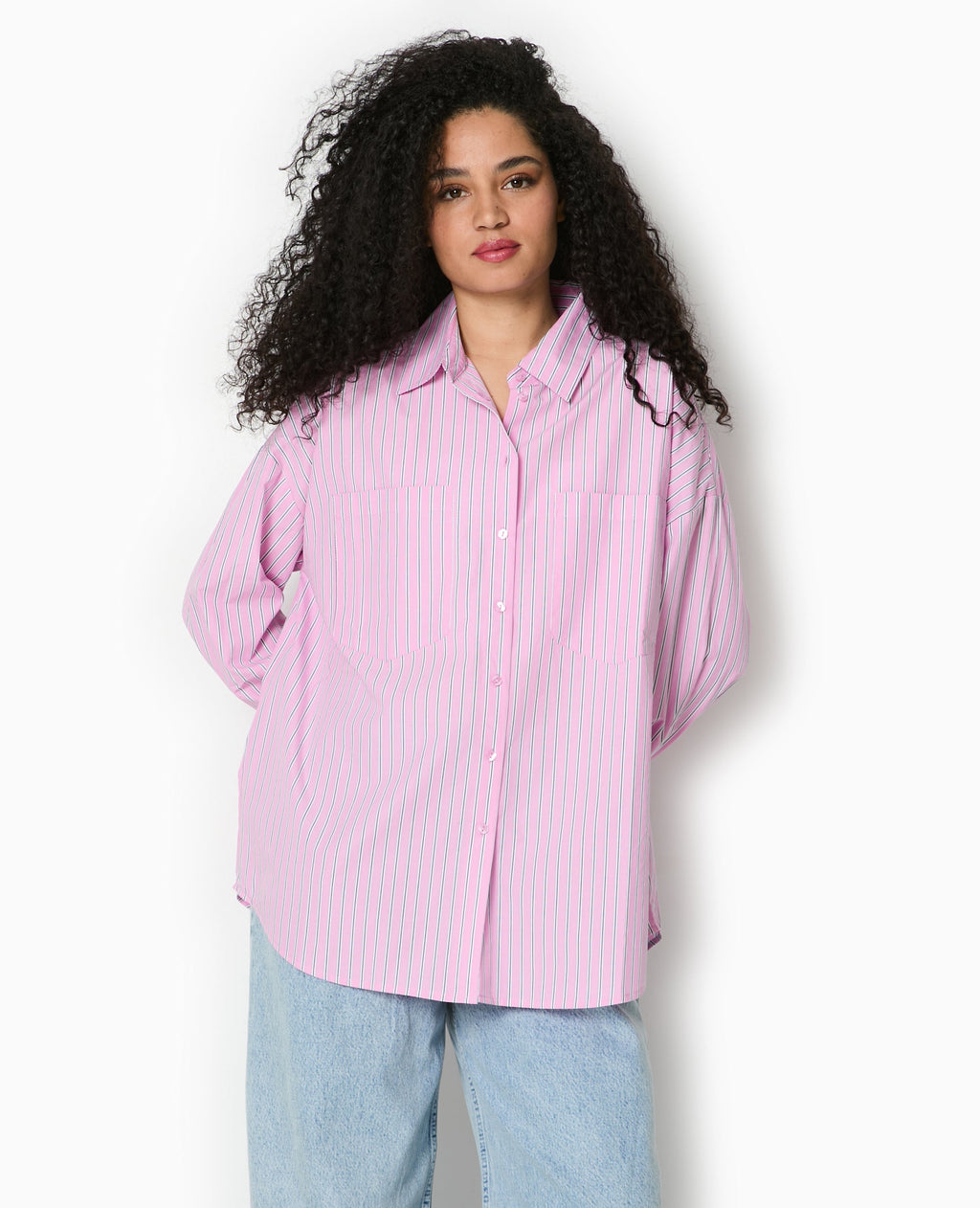 Chemise oversize rayée avec poches