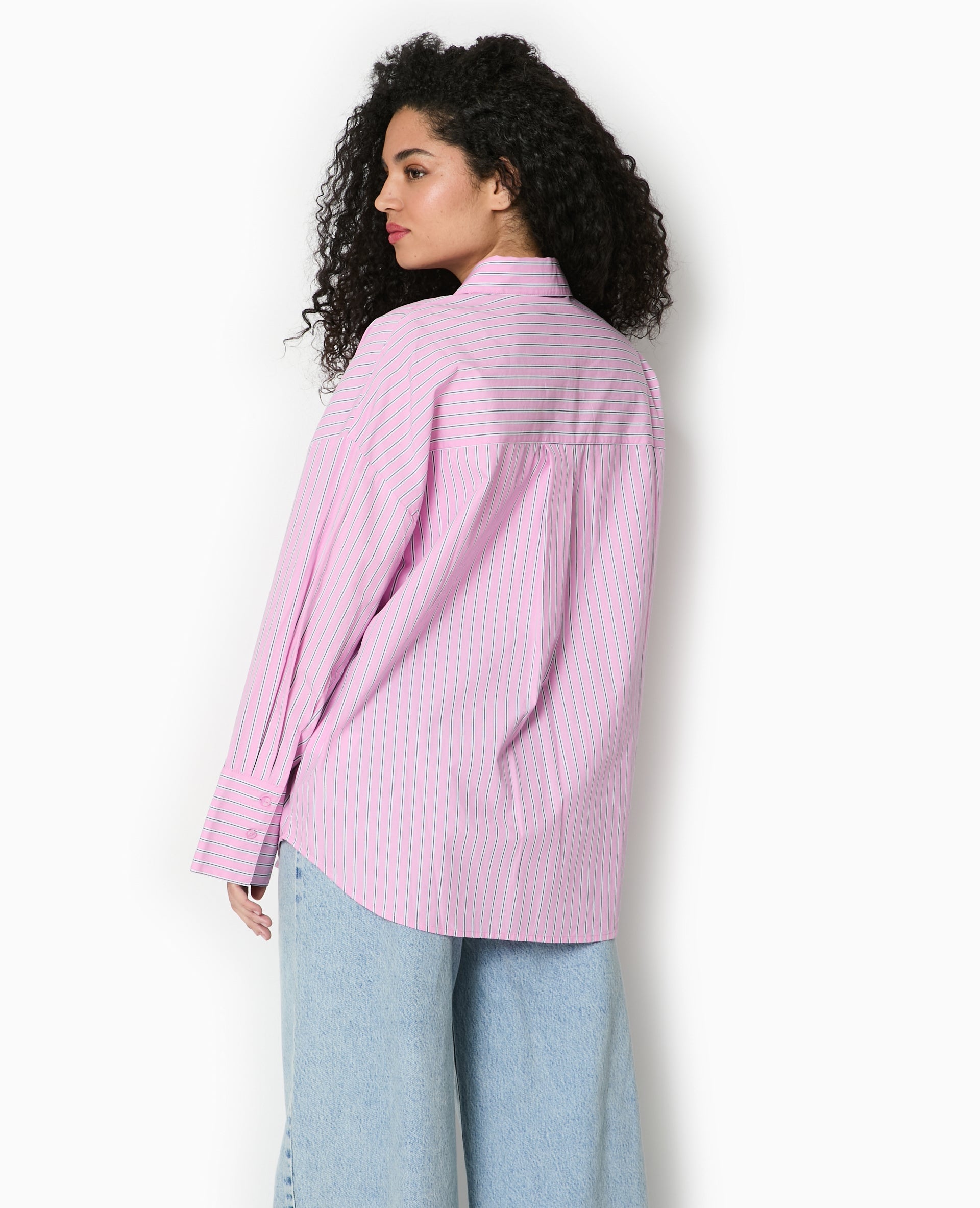 Chemise oversize rayée avec poches