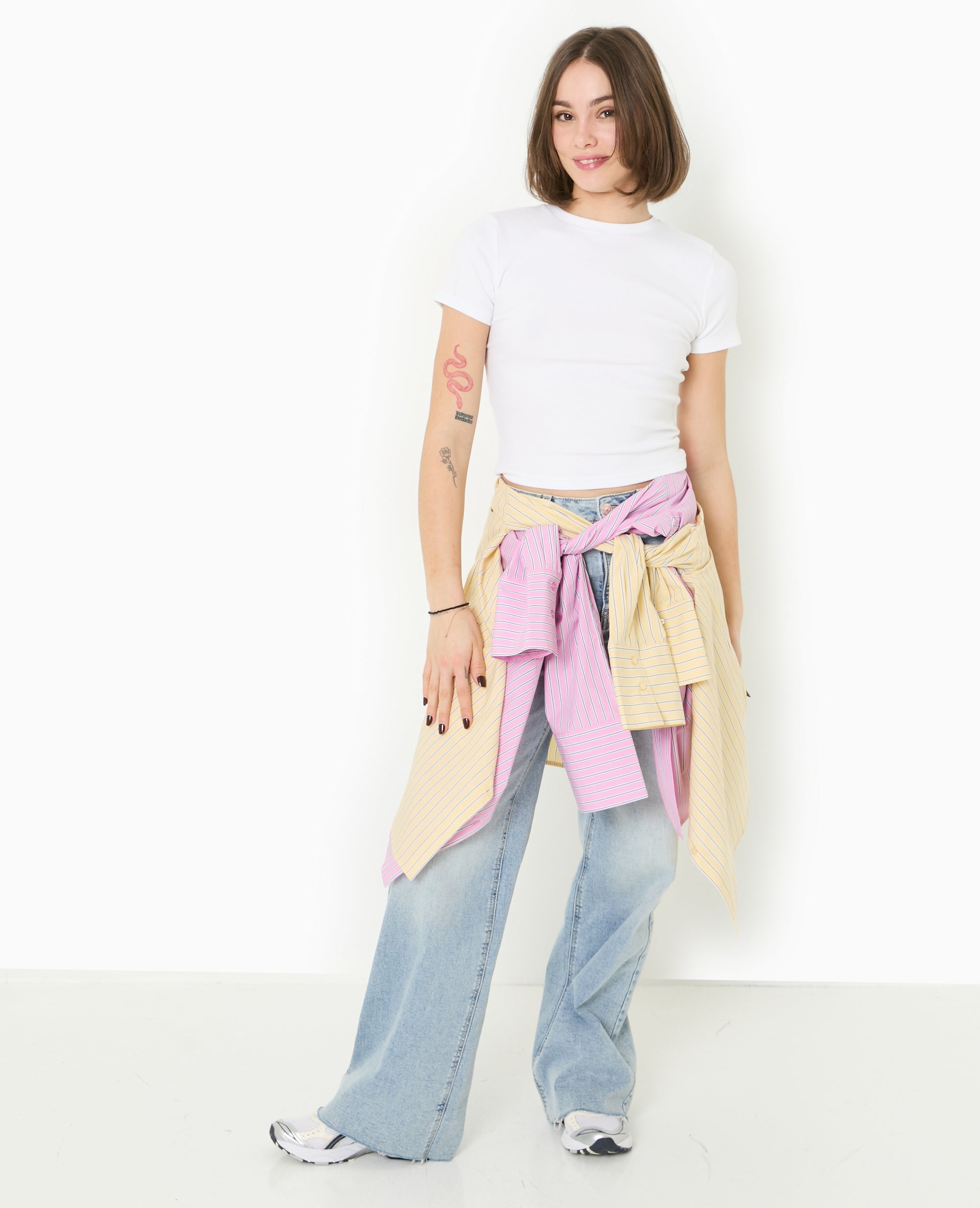 Chemise oversize rayée avec poches