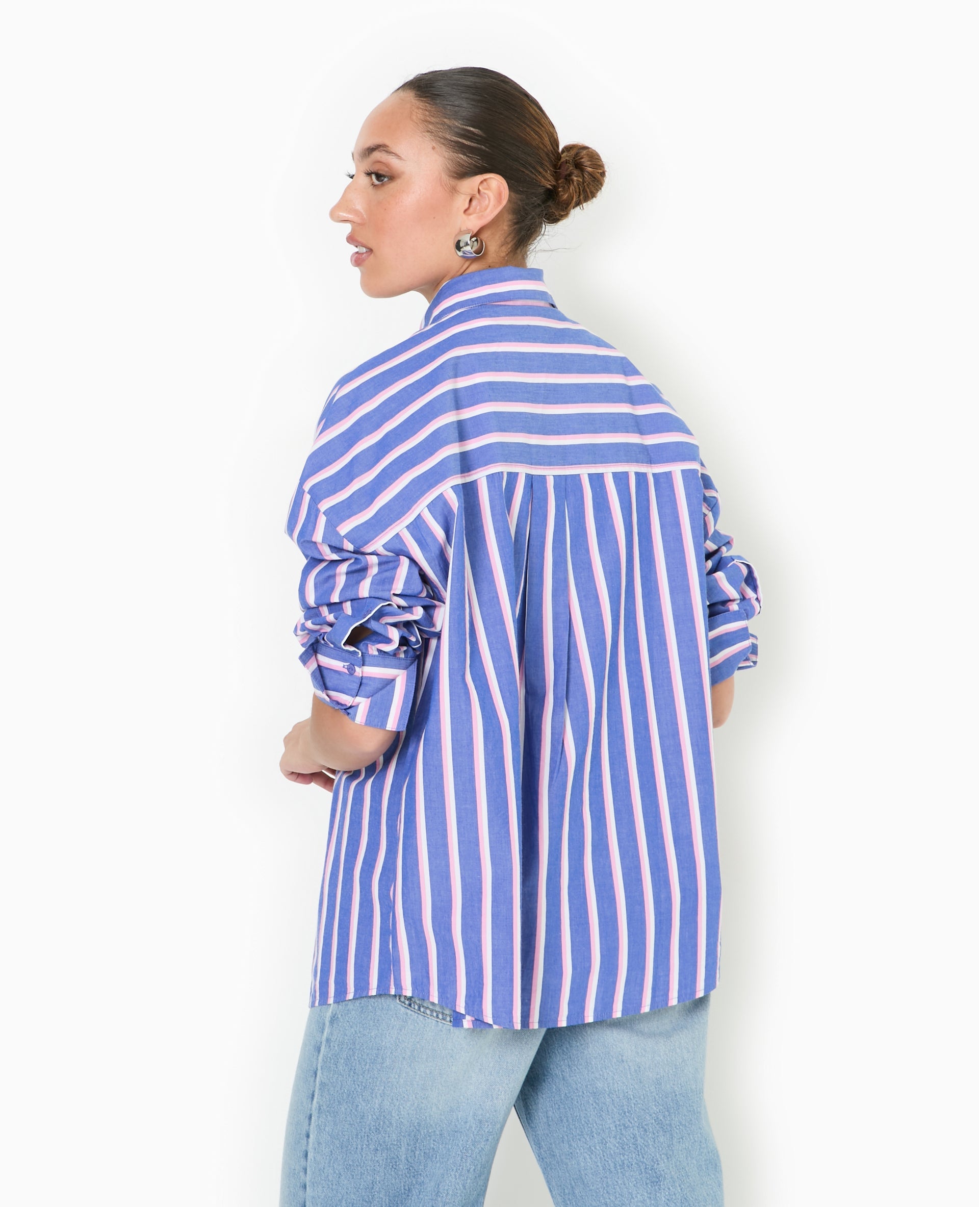 Chemise oversize rayée esprit pyjama d'homme