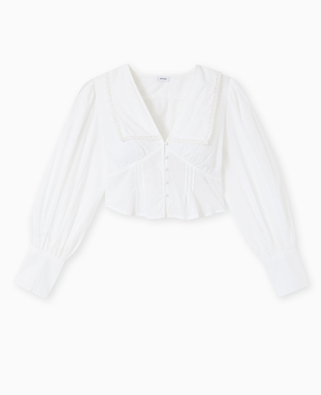 Blouse courte avec grand col