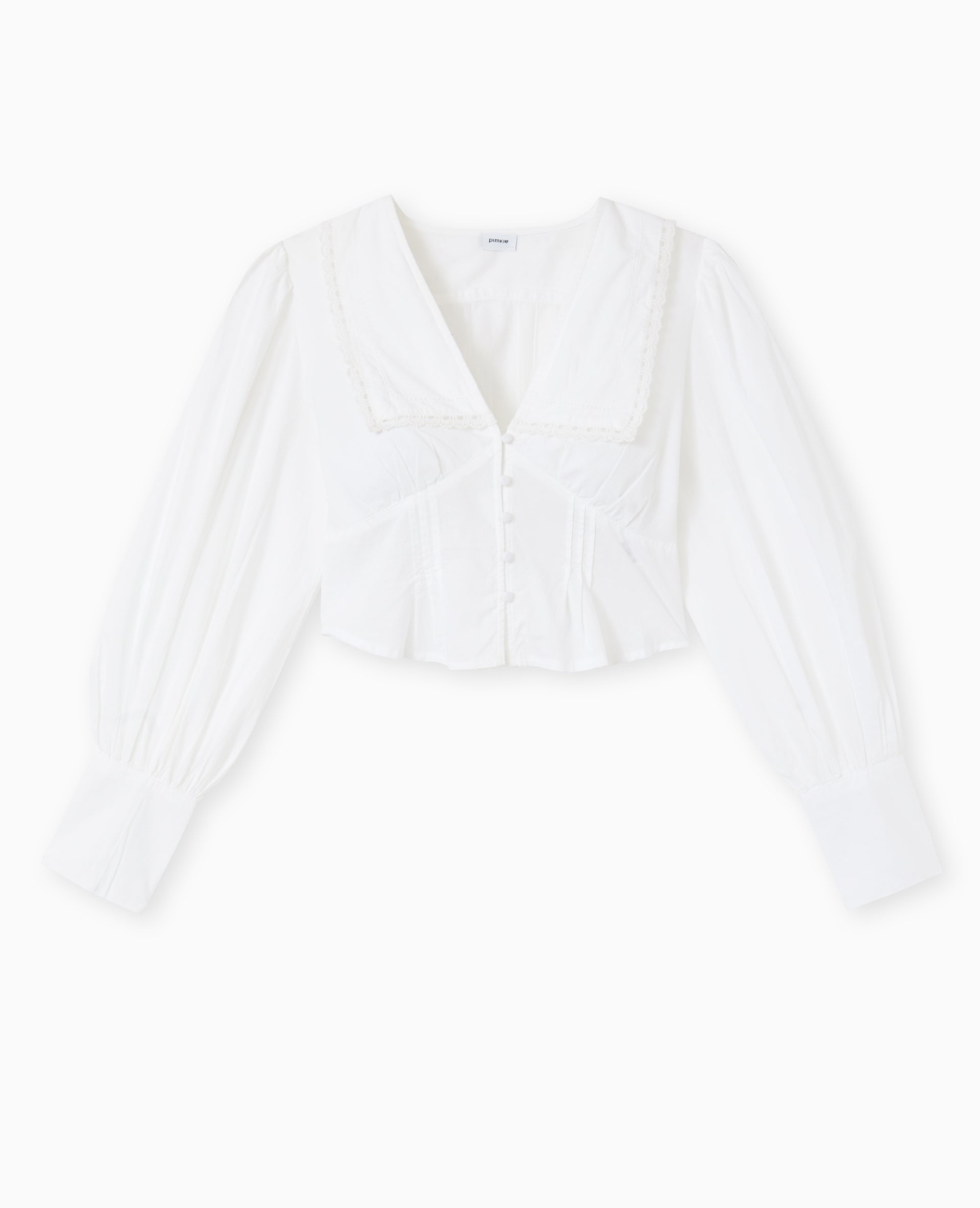 Blouse courte avec grand col
