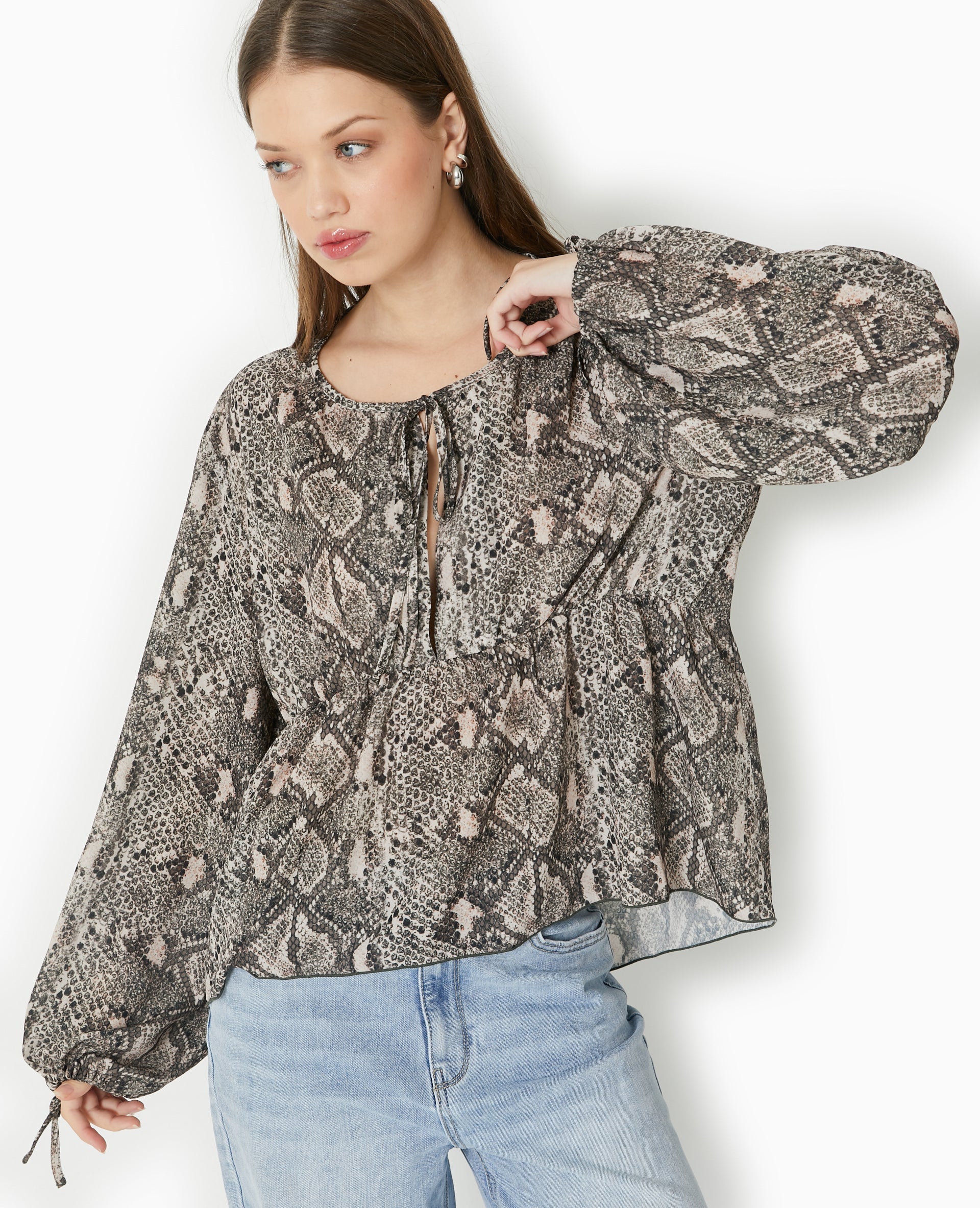 Blouse oversize motif python