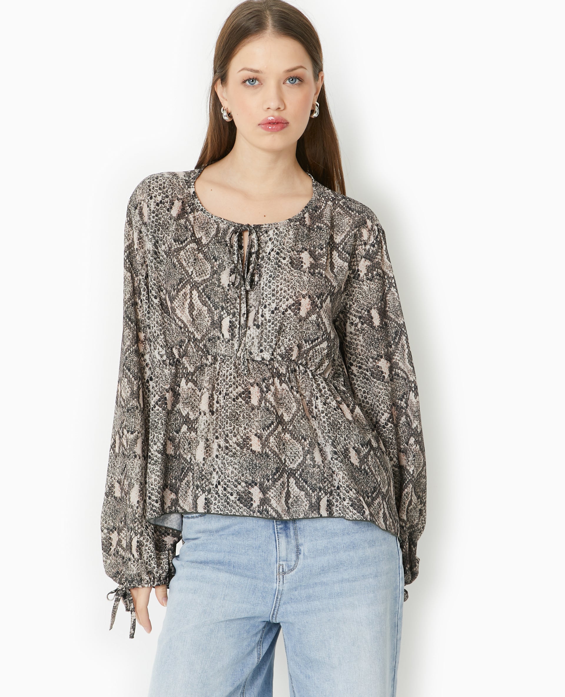 Blouse oversize motif python