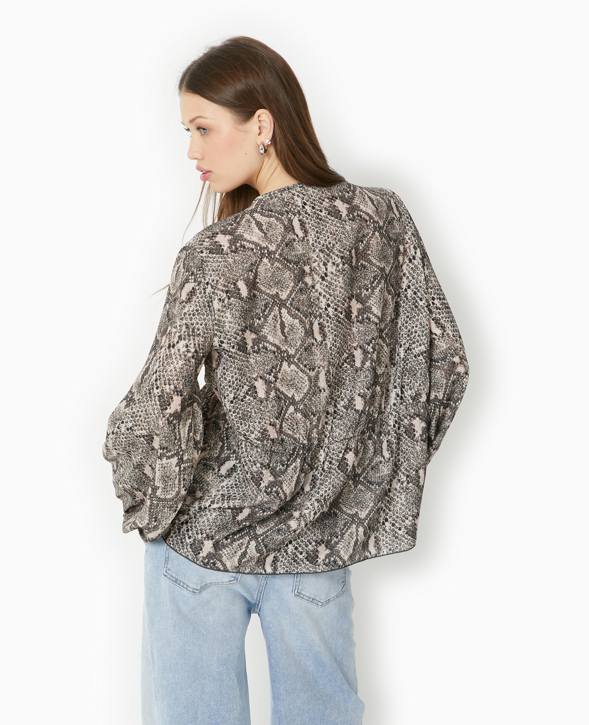 Blouse oversize motif python