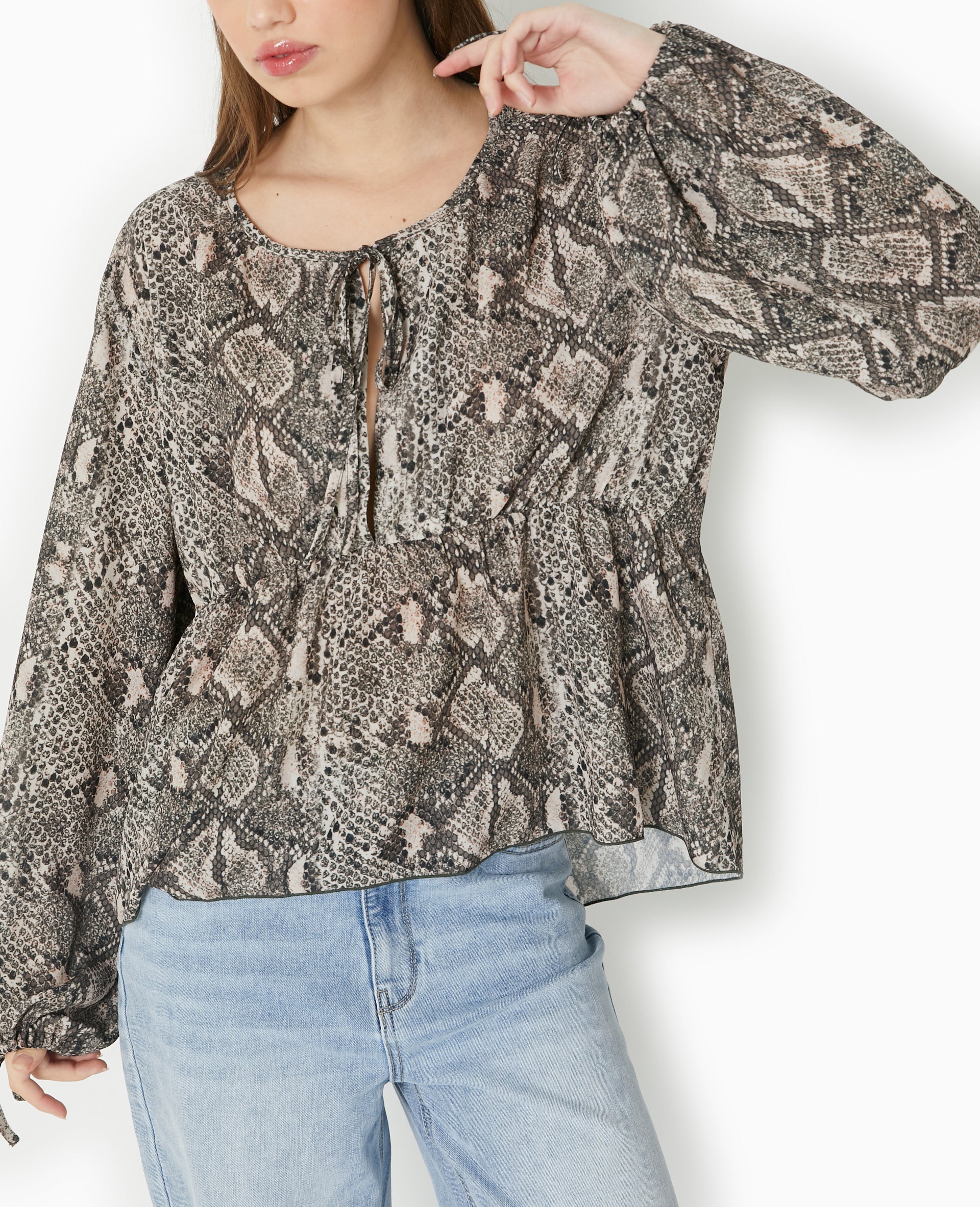 Blouse oversize motif python