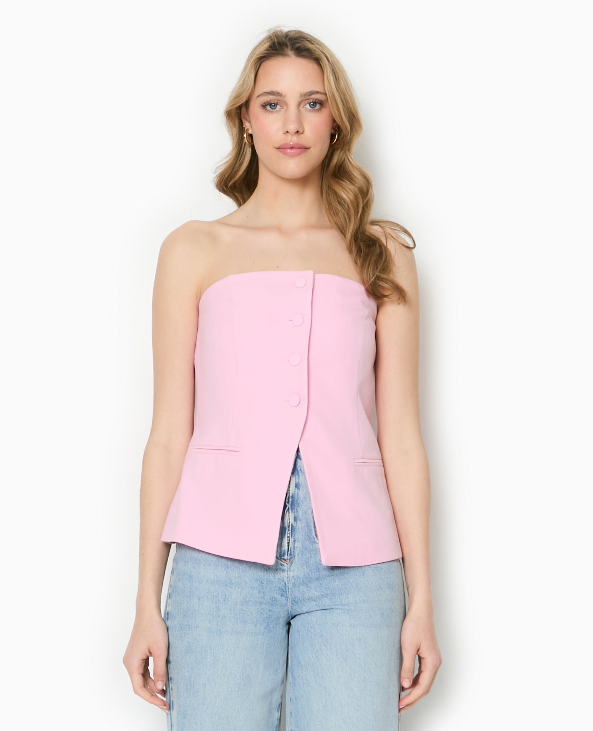 Top bustier avec boutons