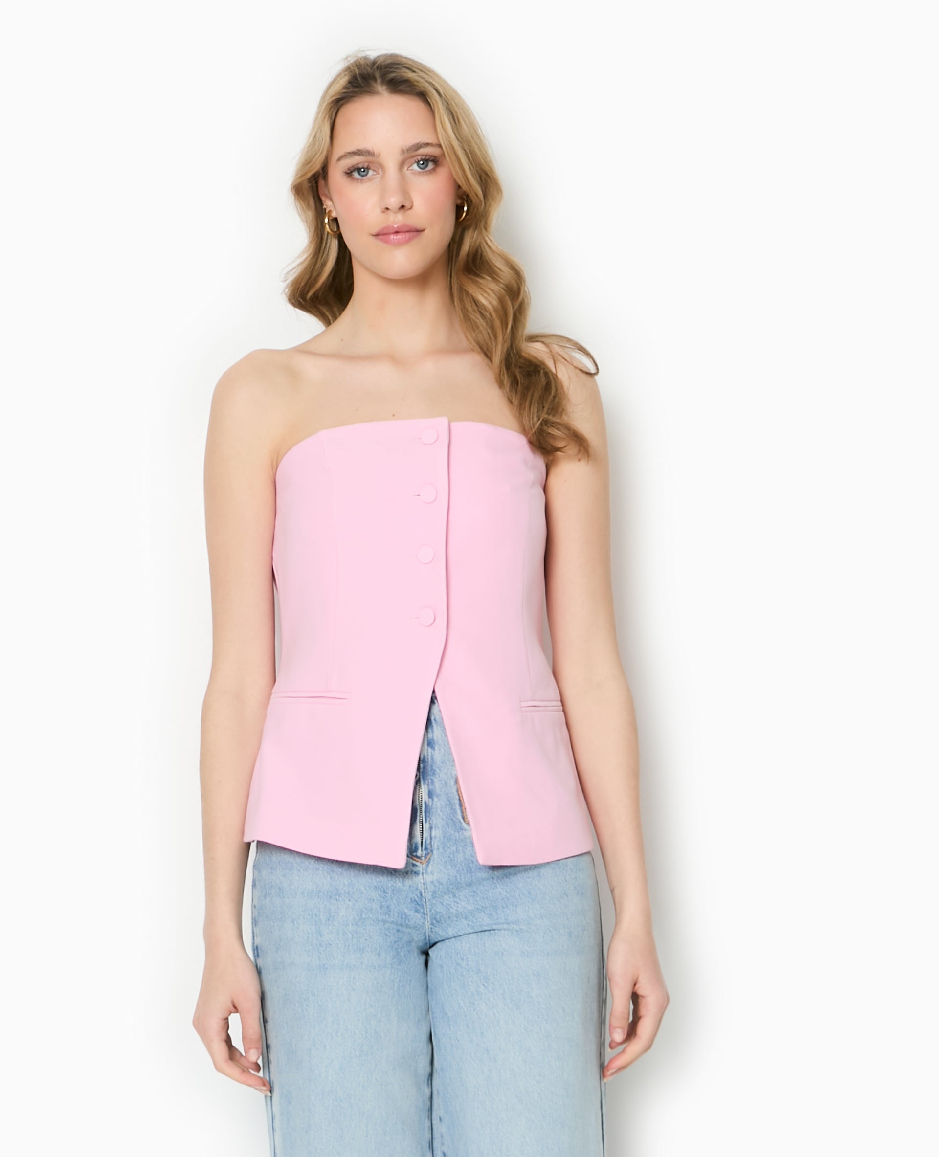Top bustier avec boutons