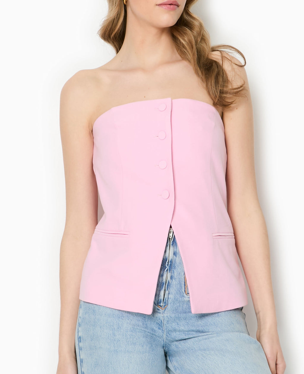 Top bustier avec boutons