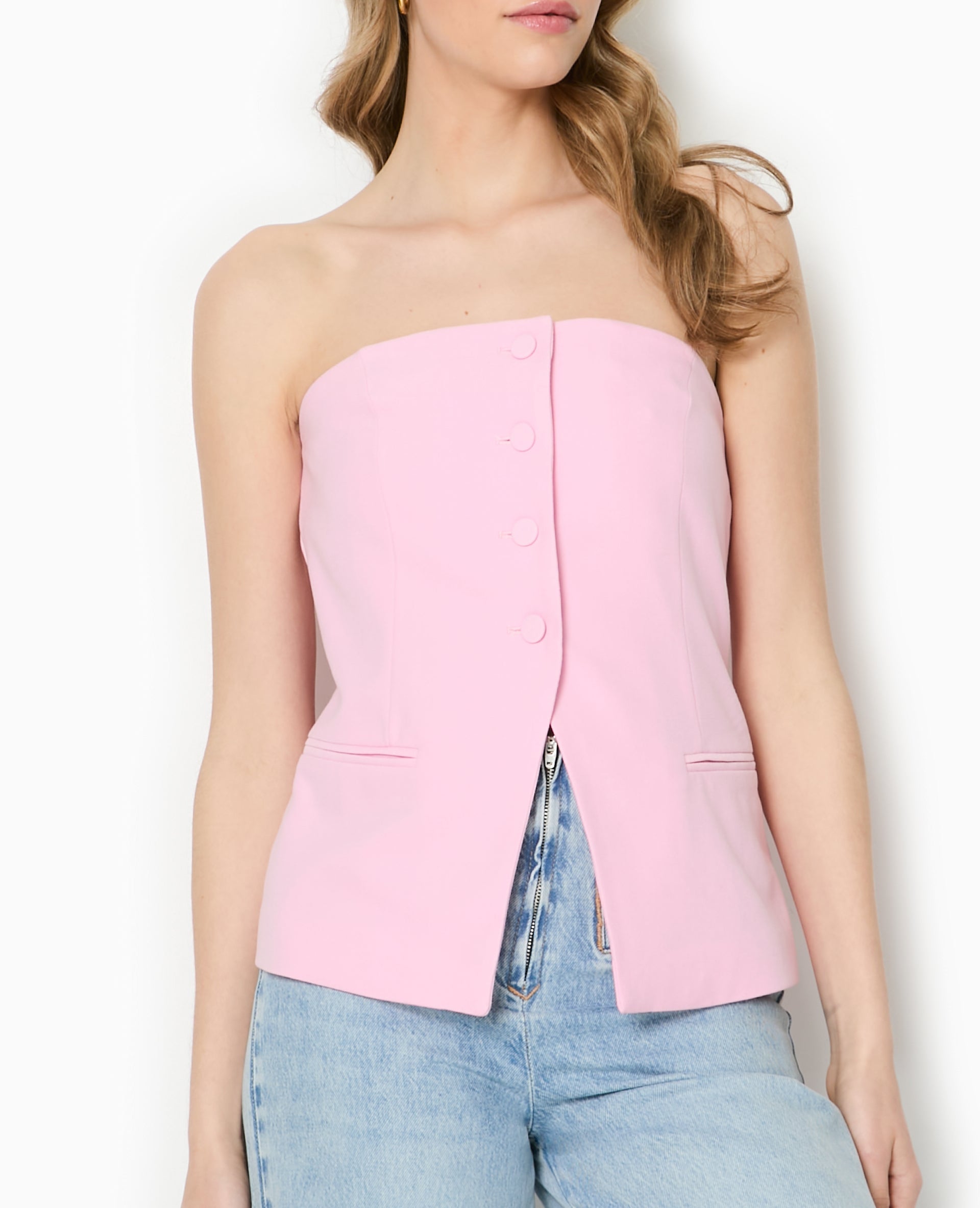 Top bustier avec boutons