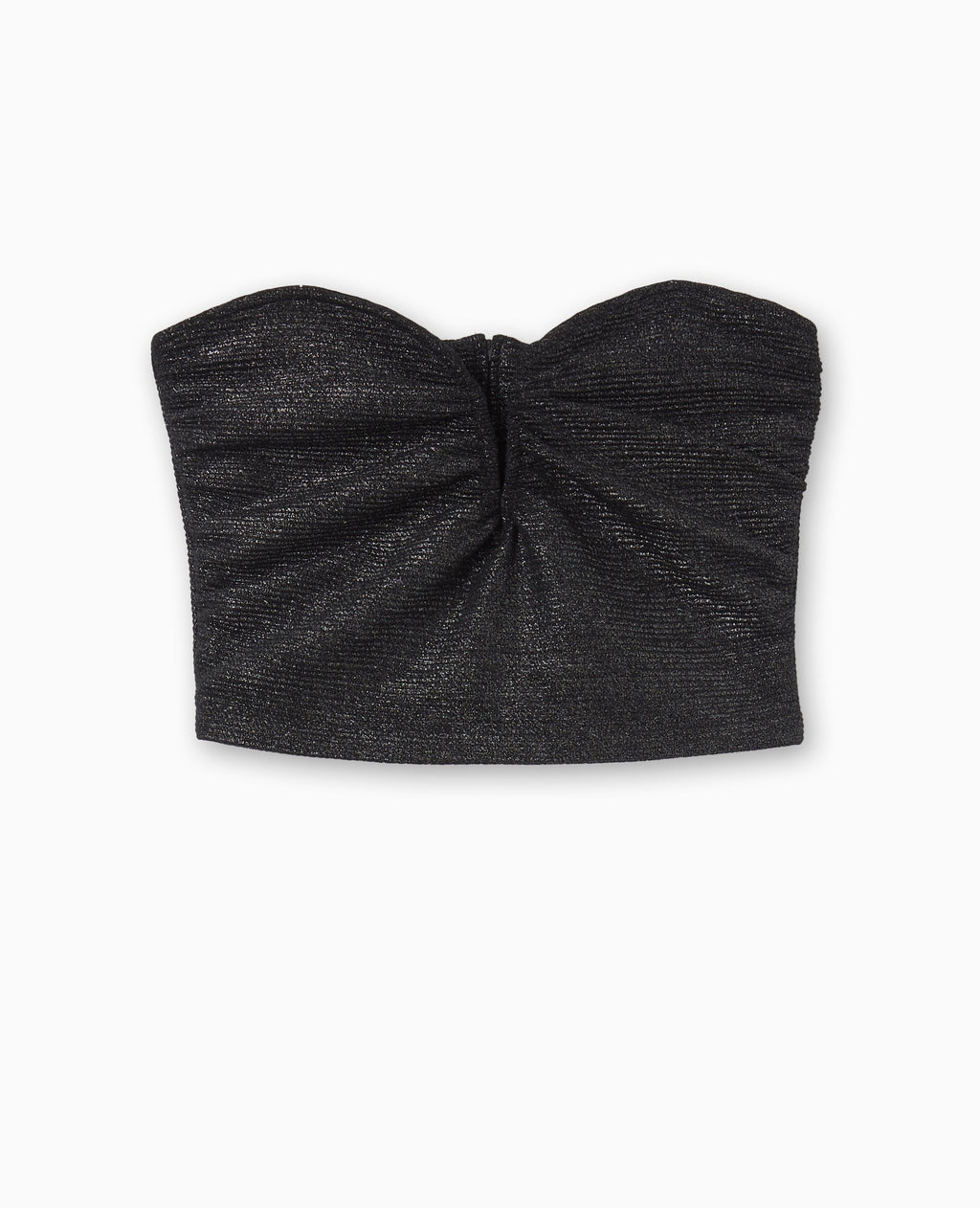 Top bustier court avec lurex encolure cœur
