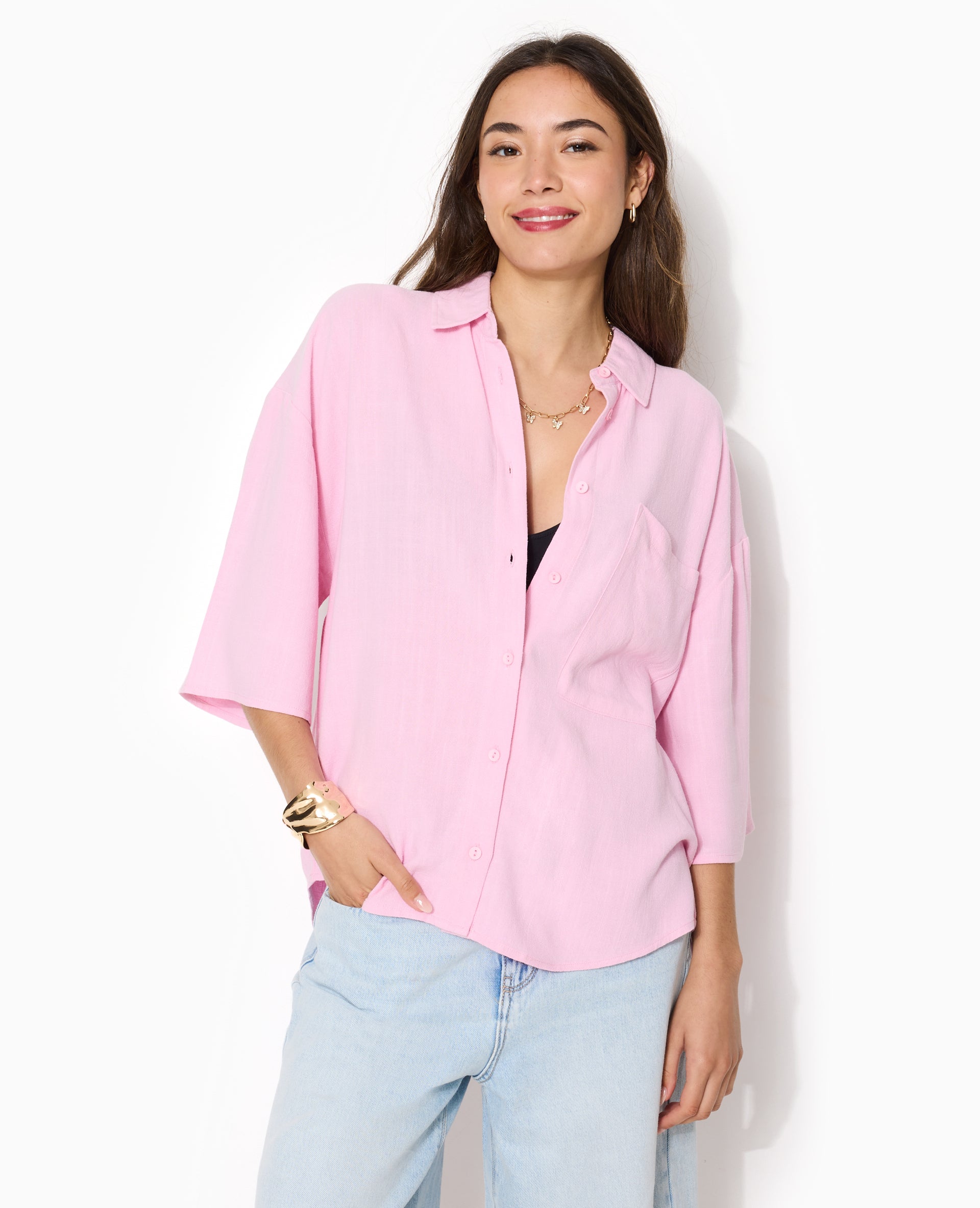 Chemise oversize avec lin