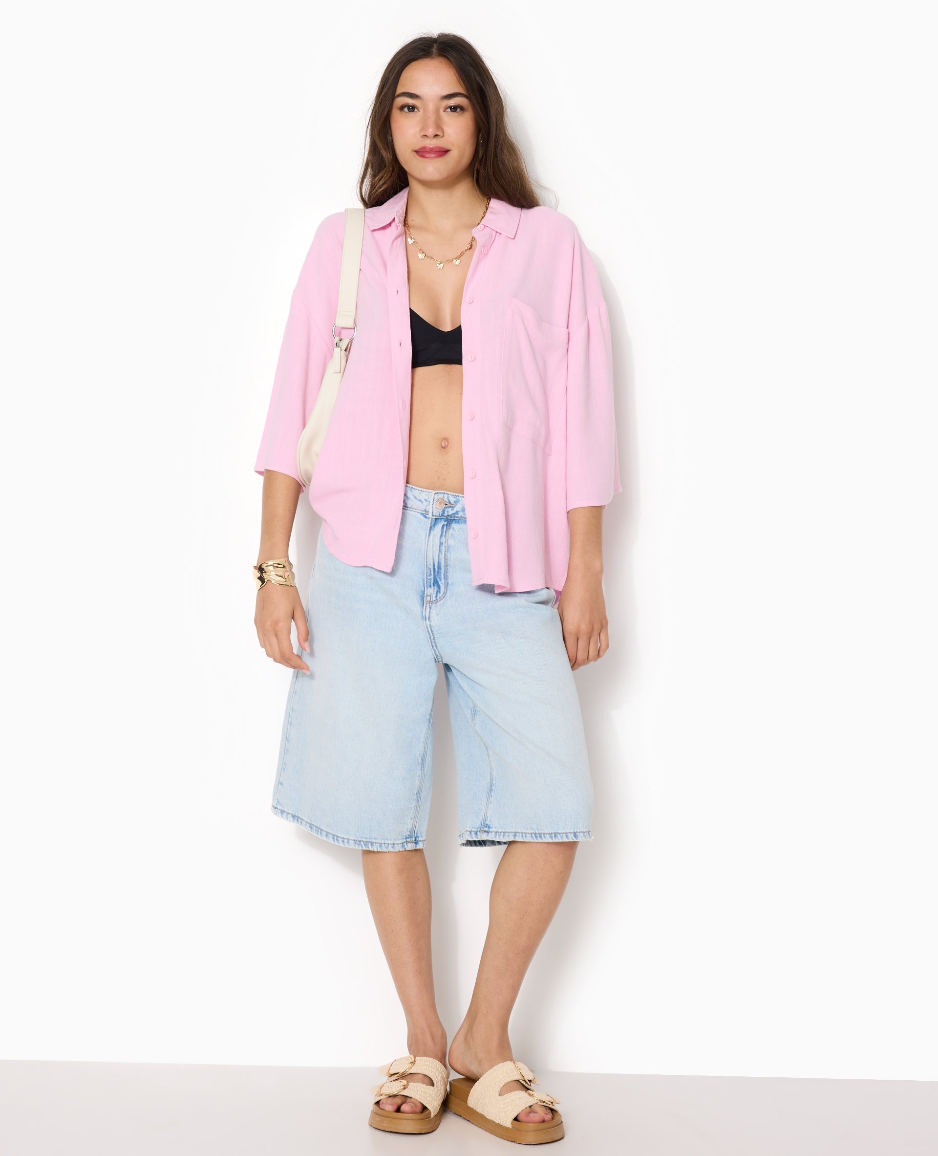 Chemise oversize avec lin