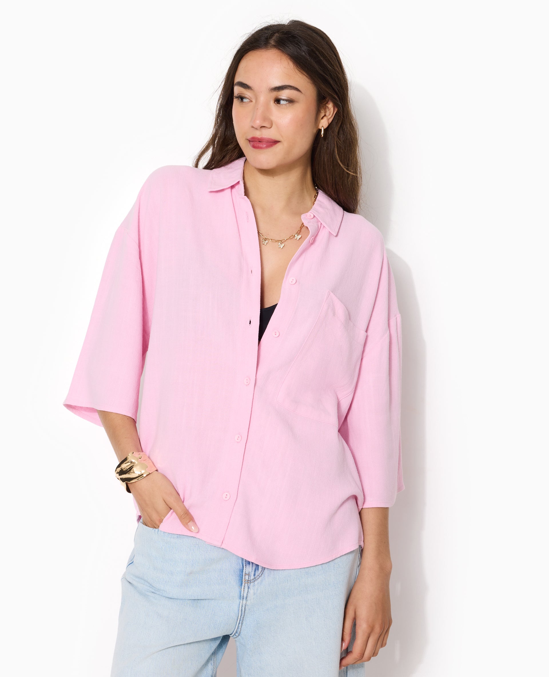 Chemise oversize avec lin