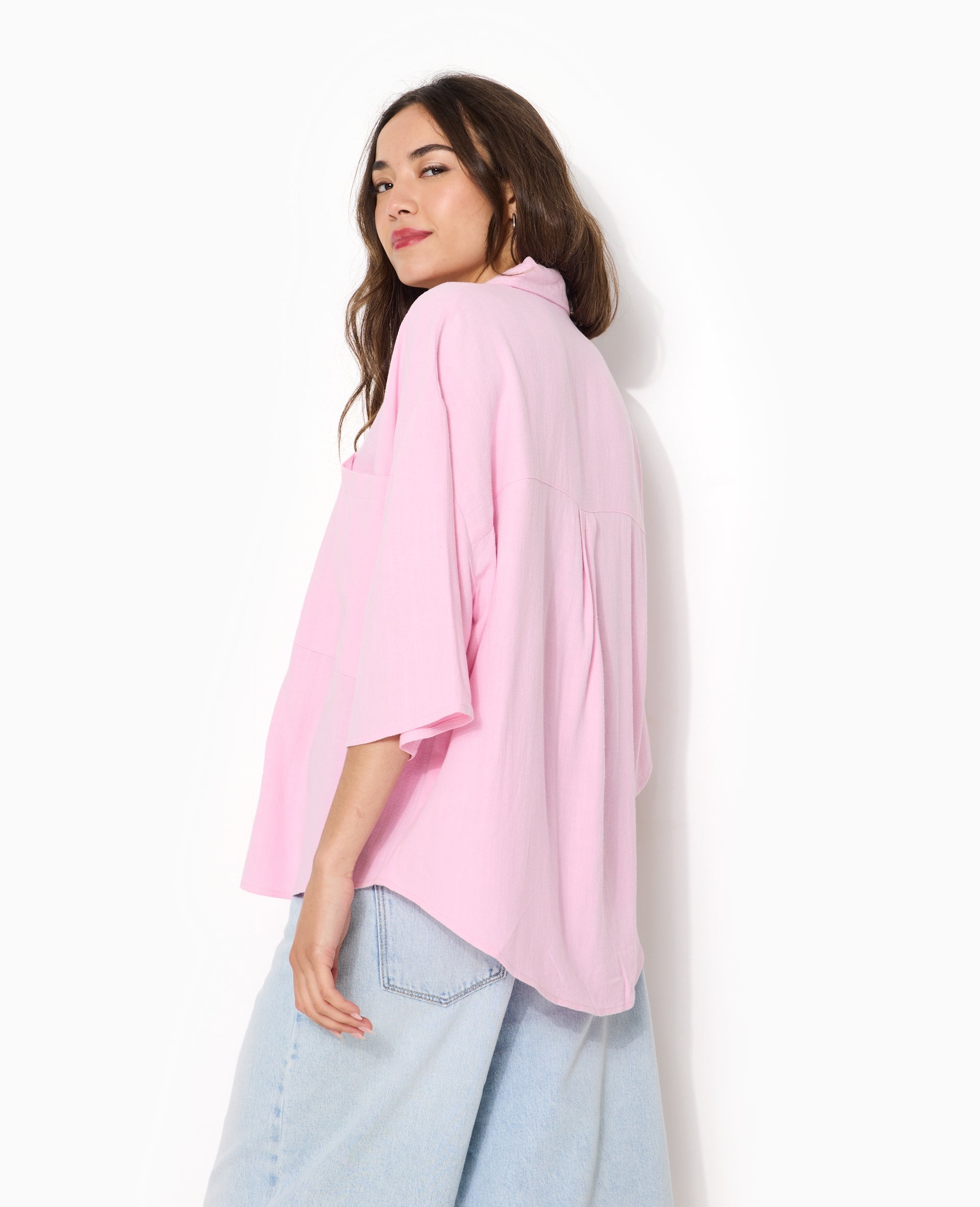 Chemise oversize avec lin