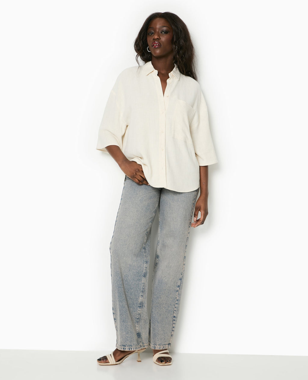 Chemise oversize avec lin