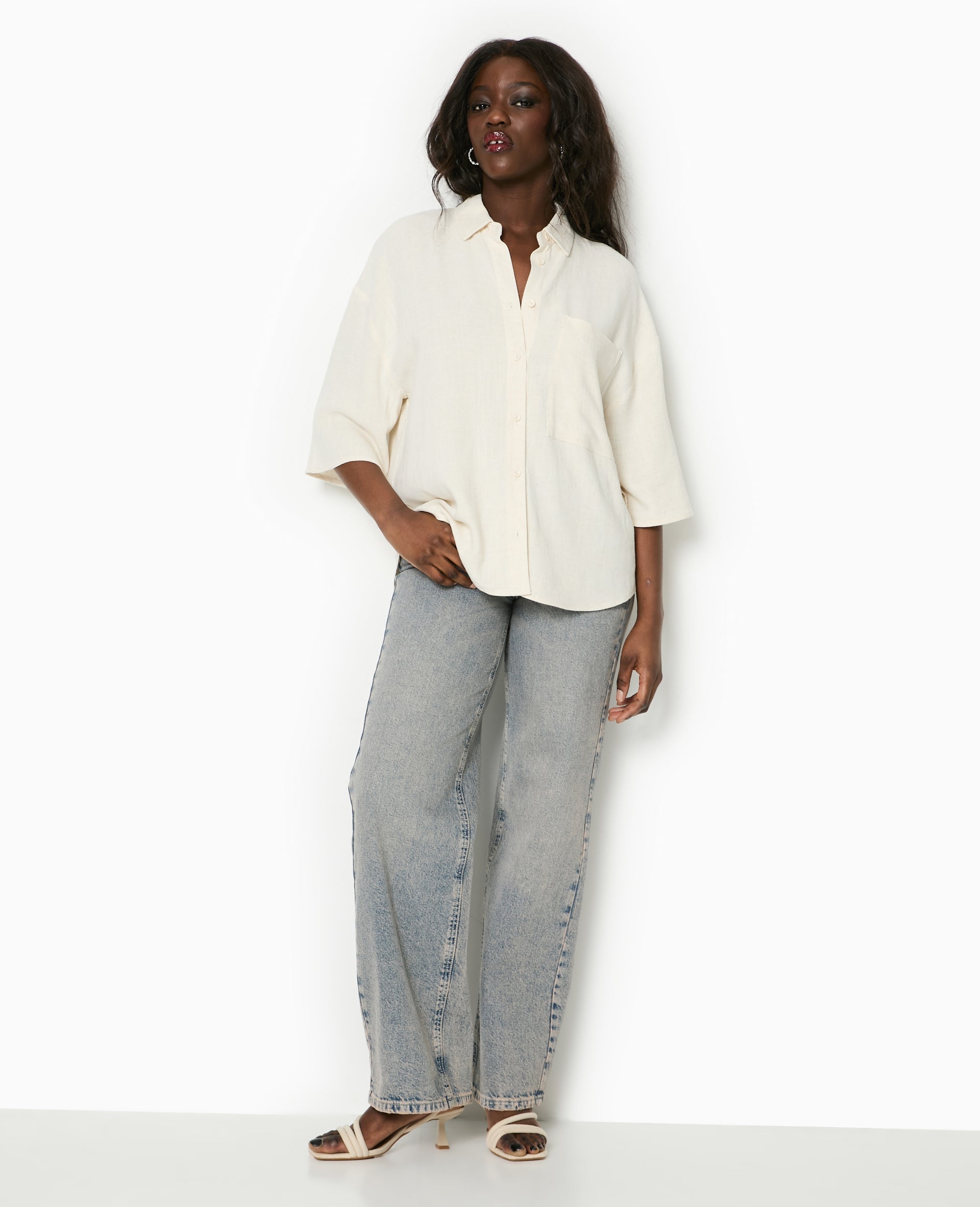 Chemise oversize avec lin