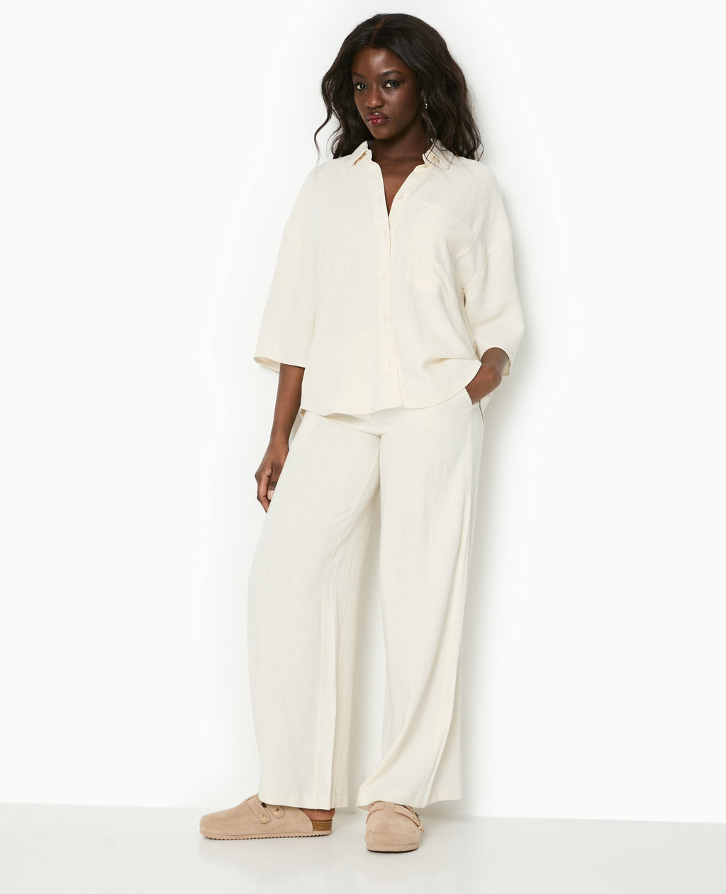 Chemise oversize avec lin