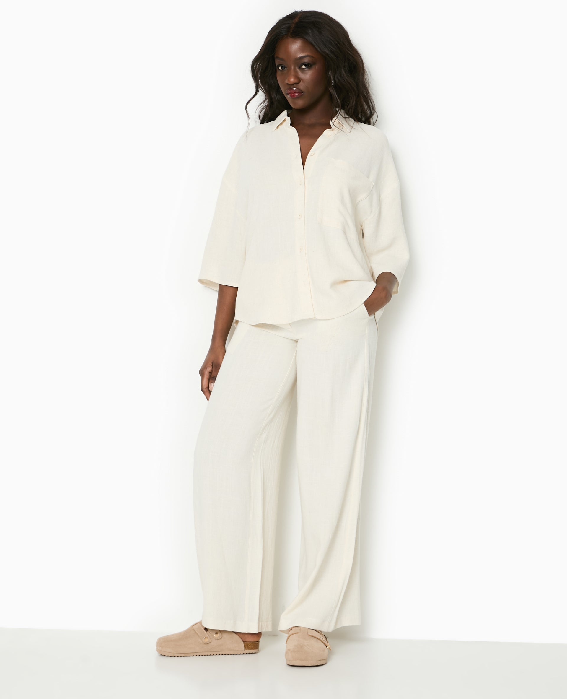 Chemise oversize avec lin