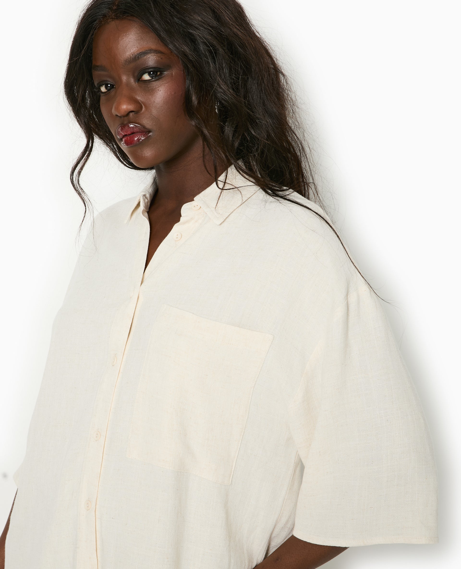 Chemise oversize avec lin