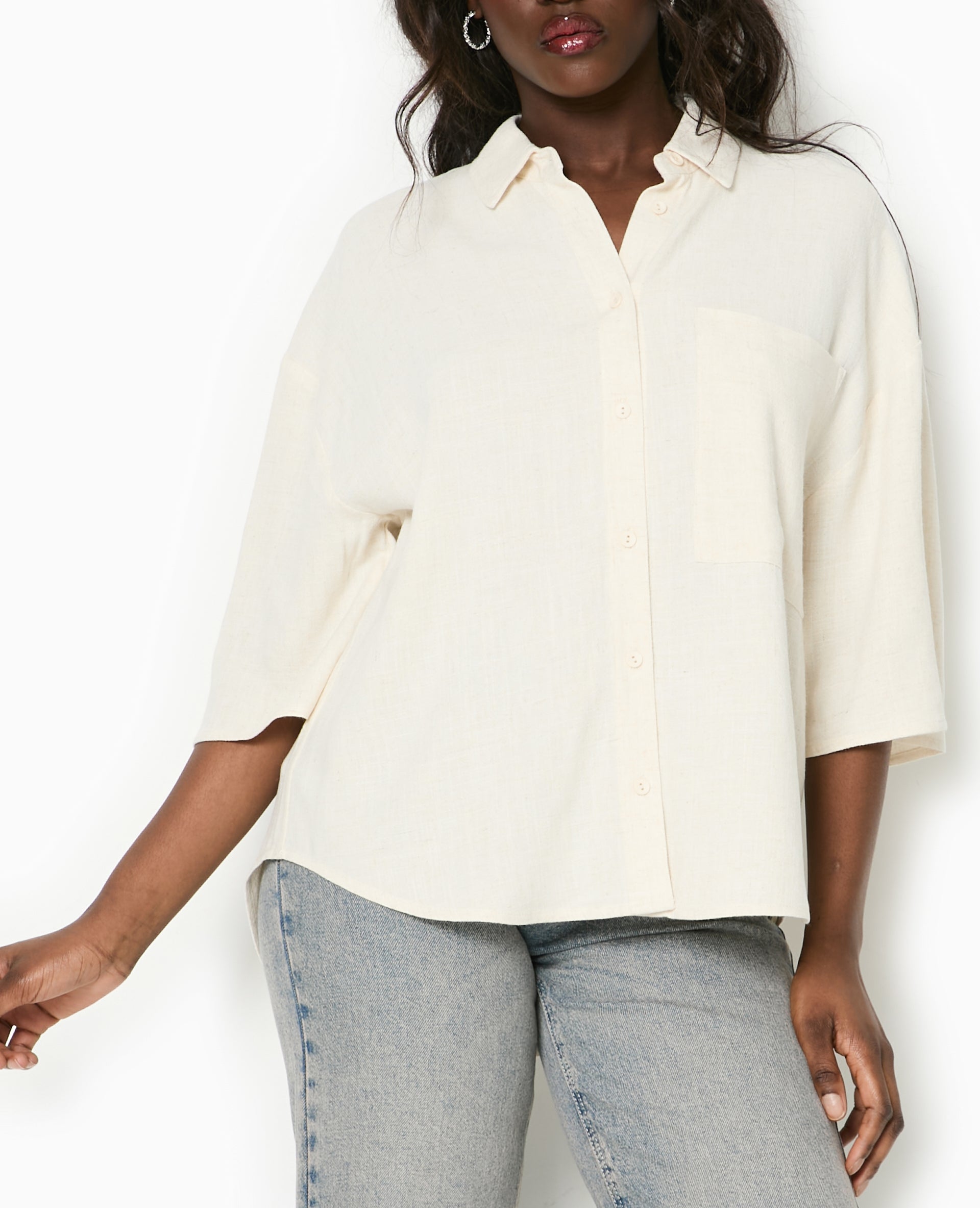 Chemise oversize avec lin