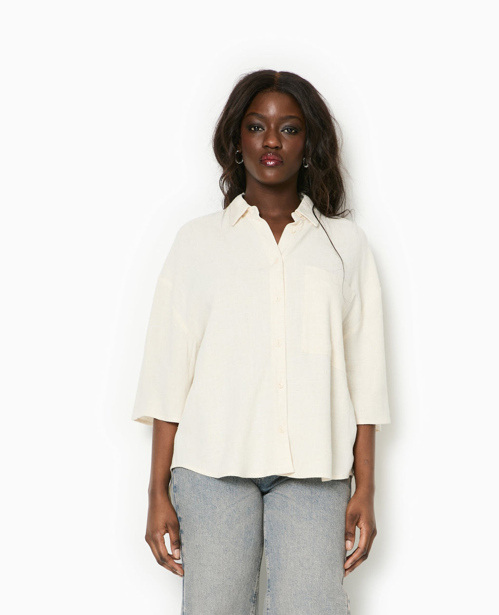 Chemise oversize avec lin