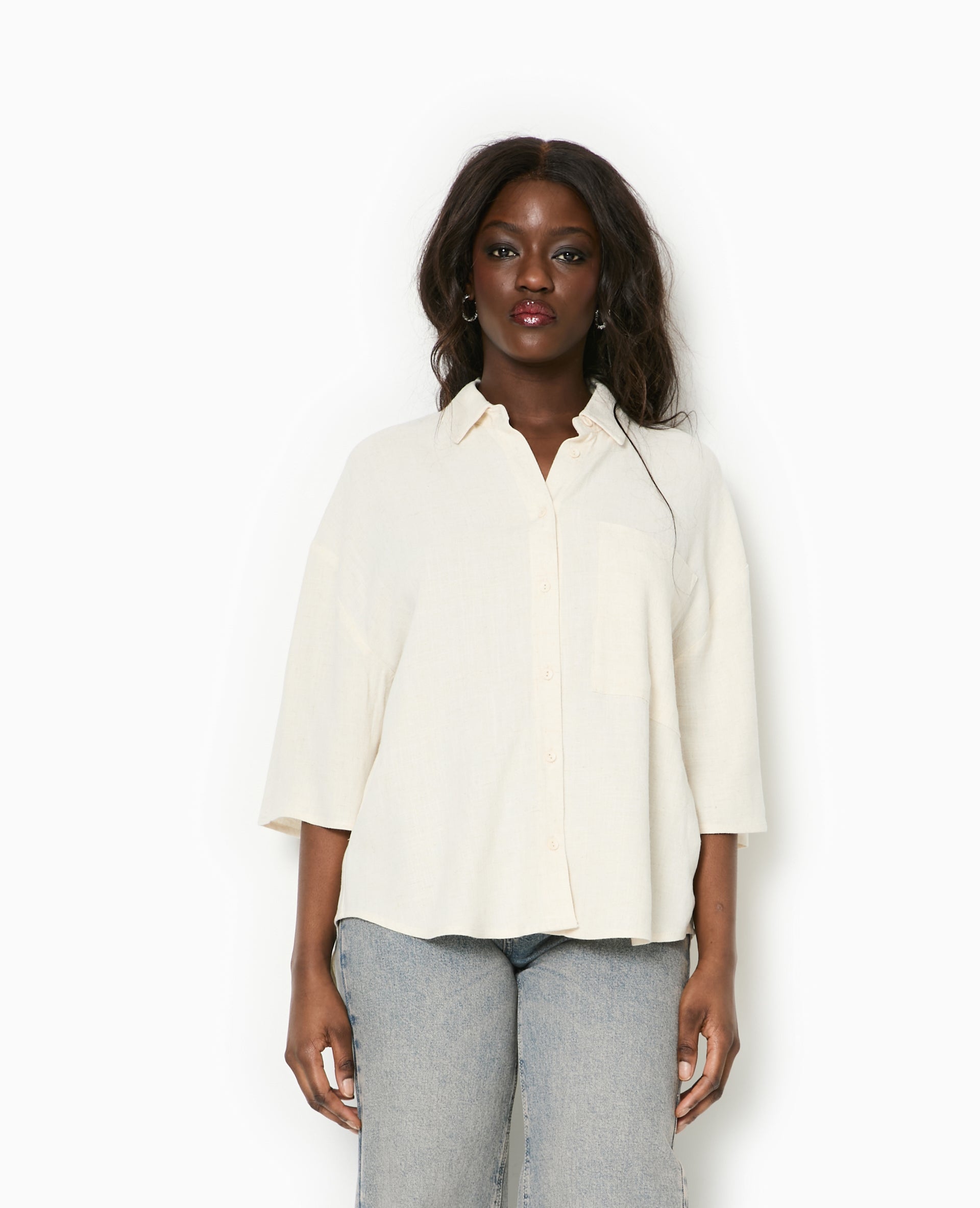 Chemise oversize avec lin