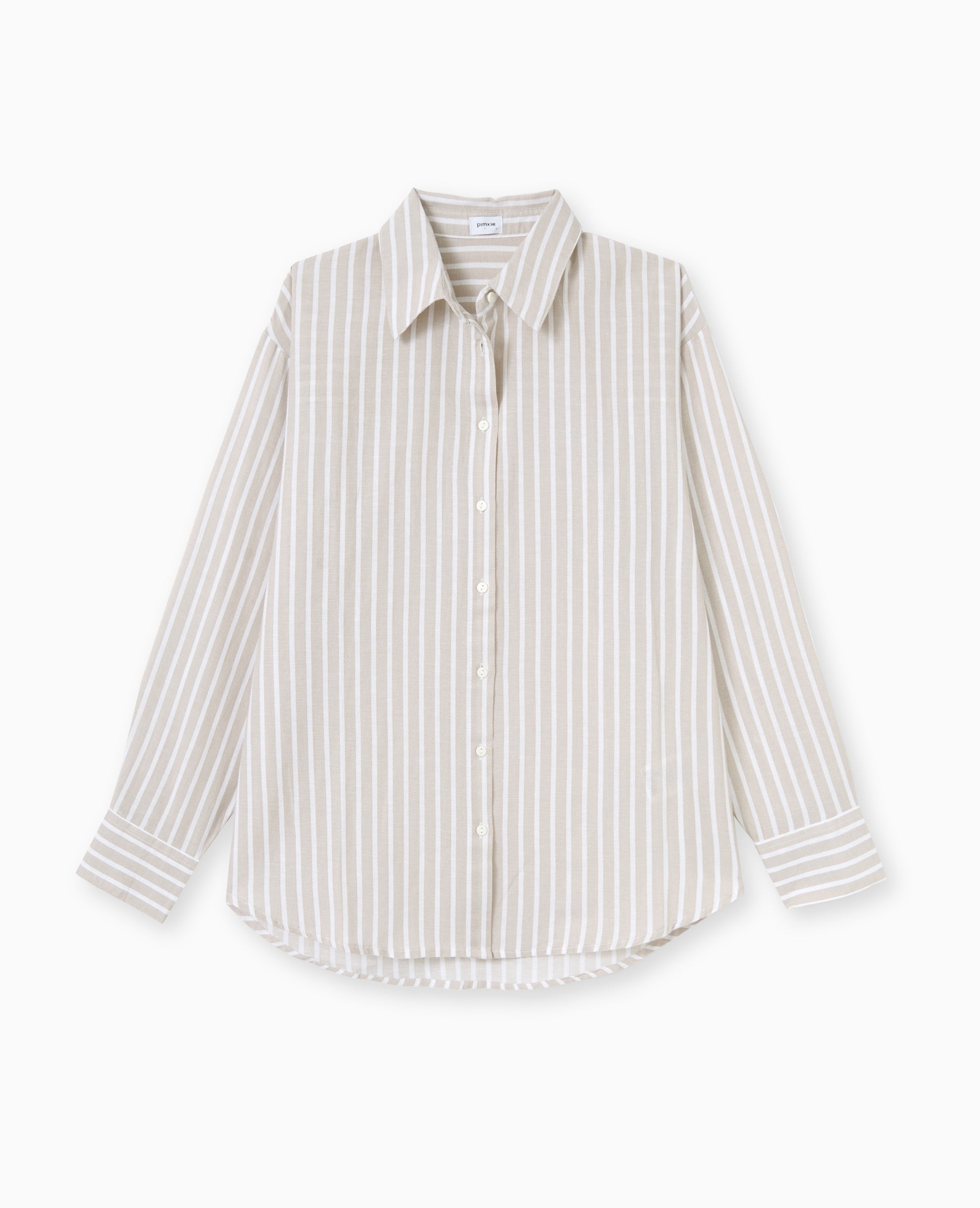 Chemise oversize avec lin motif rayures