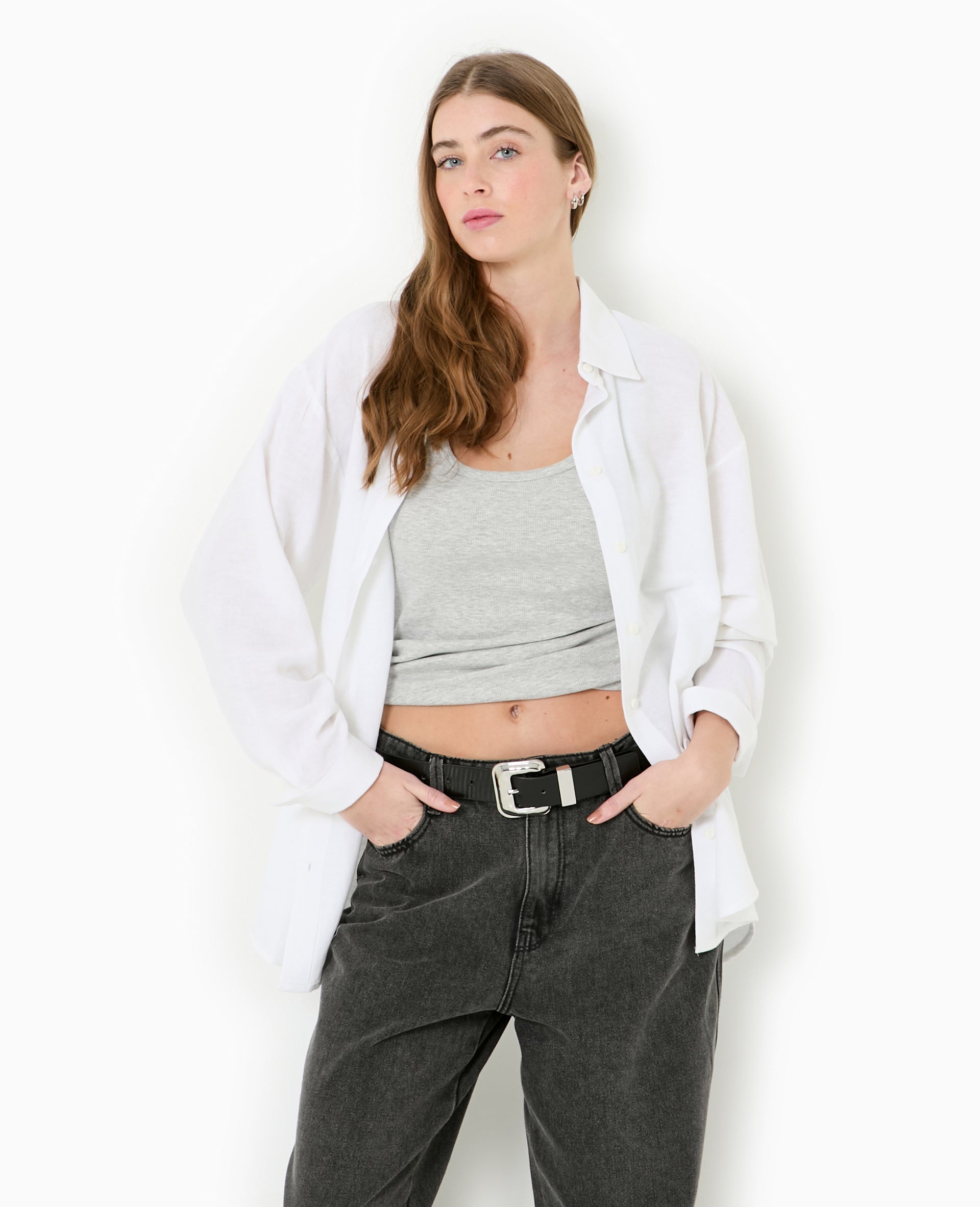 Chemise oversize avec lin