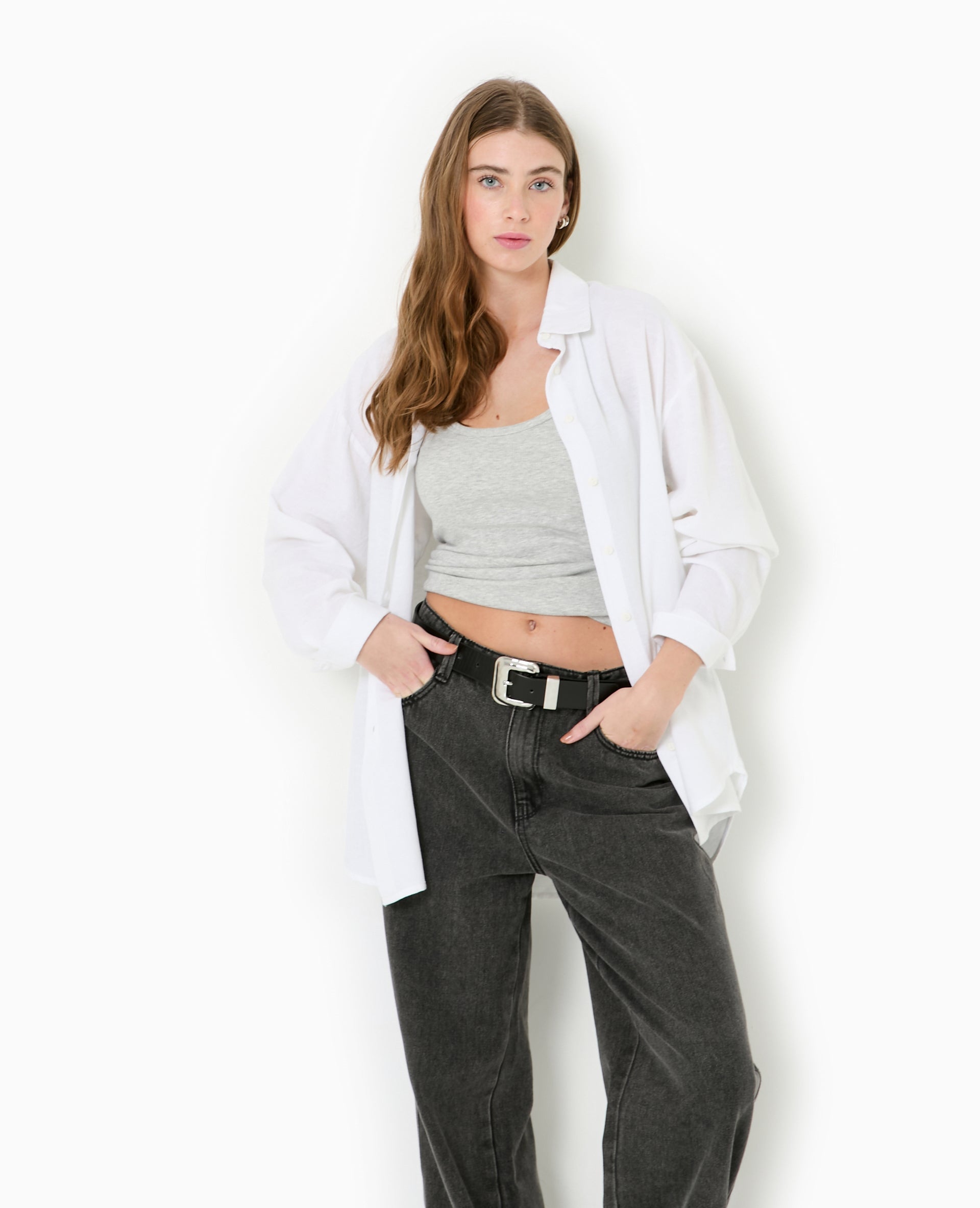 Chemise oversize avec lin