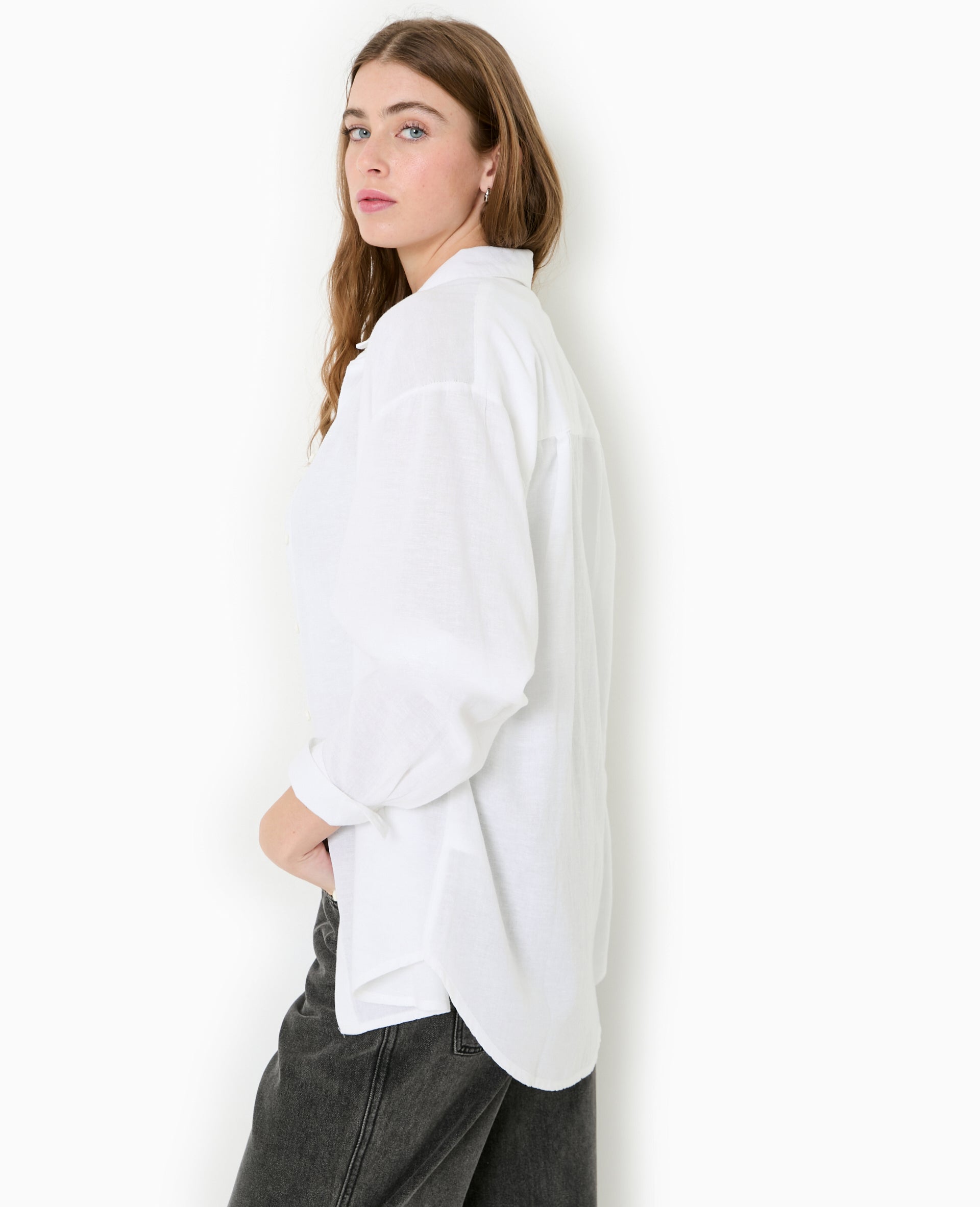 Chemise oversize avec lin