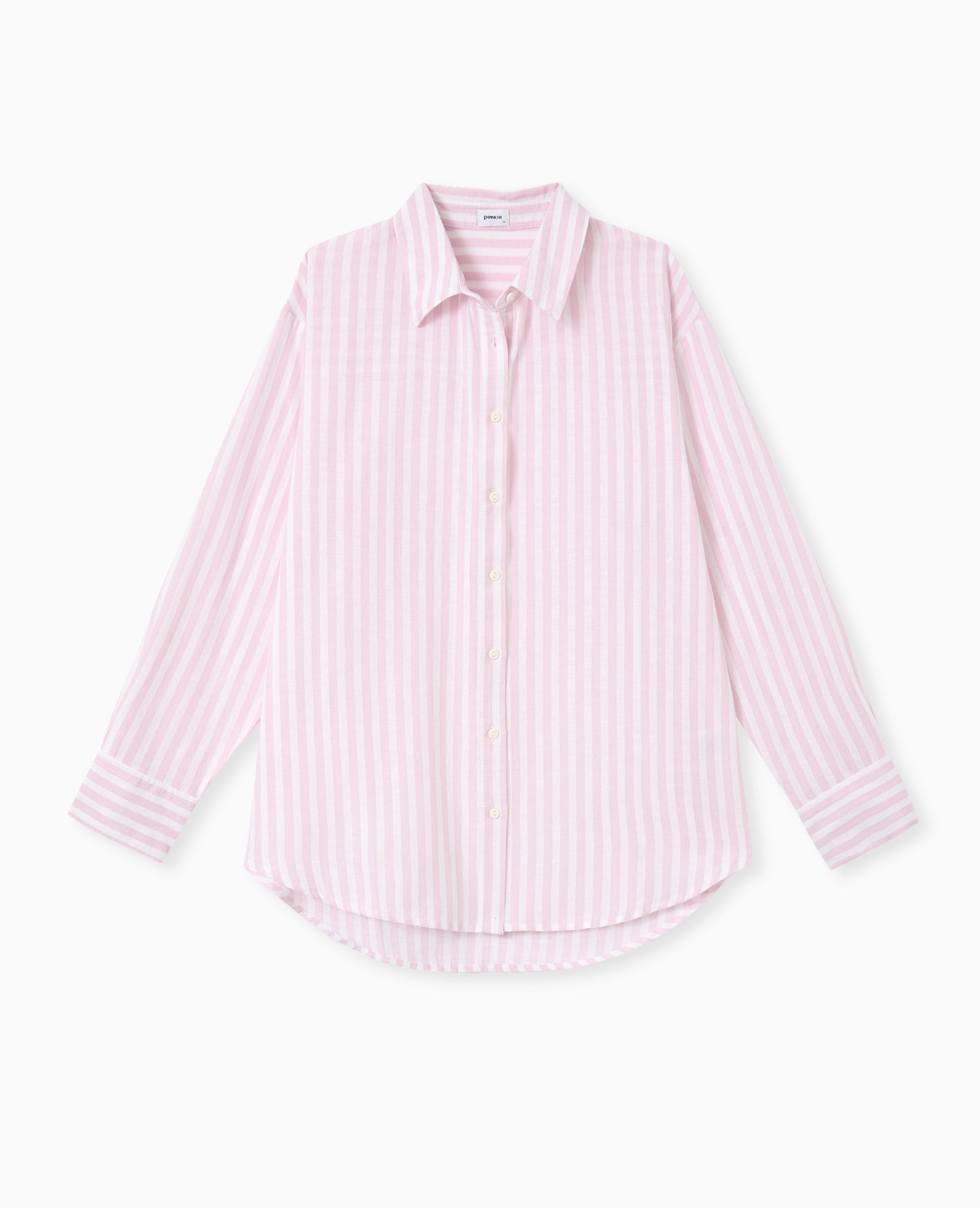 Chemise oversize rayée avec lin