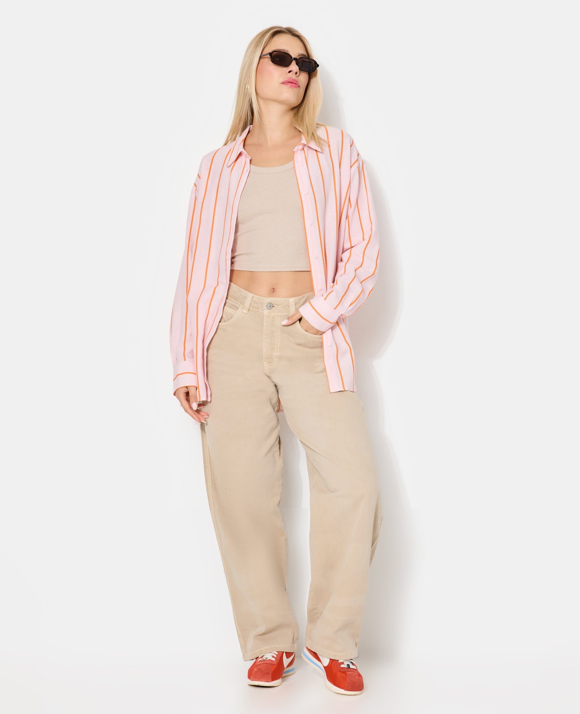 Chemise oversize avec lin