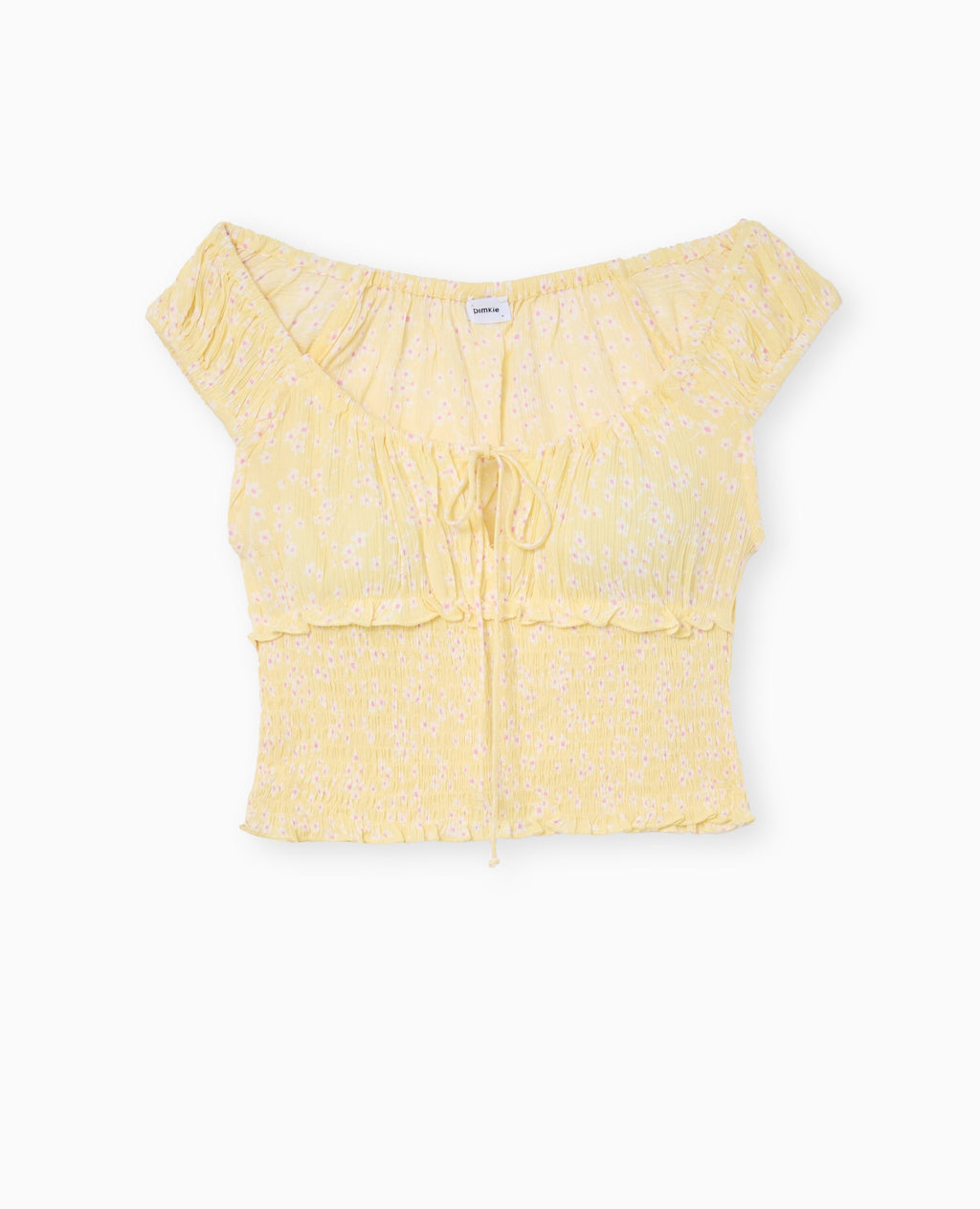 Top court forme empire avec petites fleurs