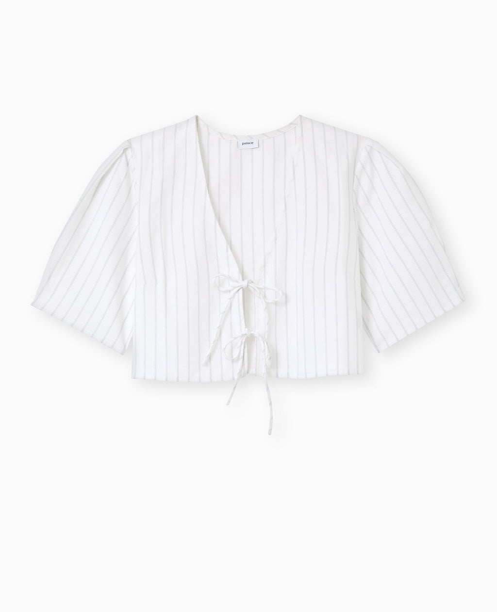 Blouse courte rayée avec nouettes