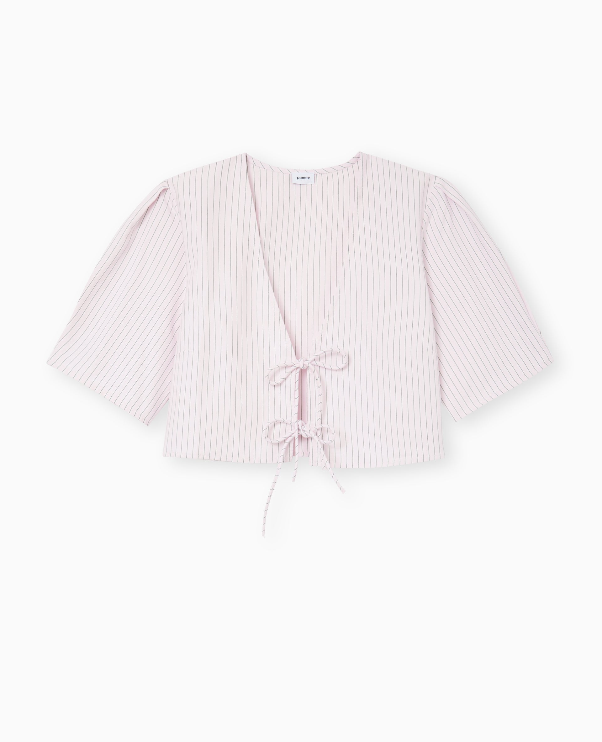 Blouse courte rayée avec nouettes